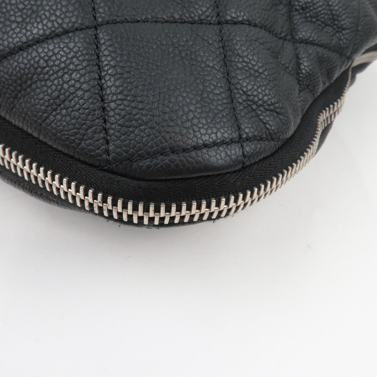 CHANEL Matelasse Chain Tote Bag Soft Caviar Skin Black Silver HDW 14446728