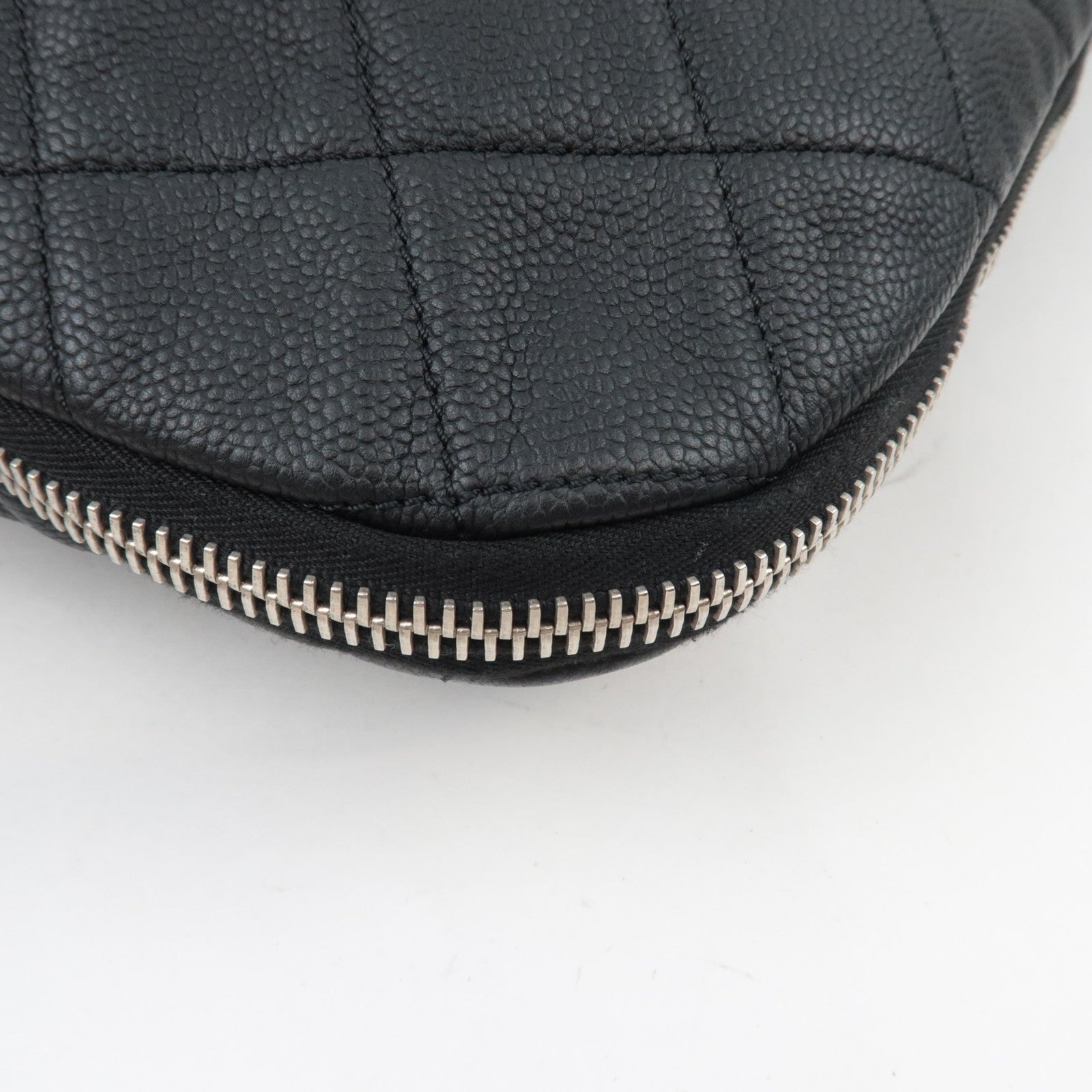 CHANEL Matelasse Chain Tote Bag Soft Caviar Skin Black Silver HDW 14446728