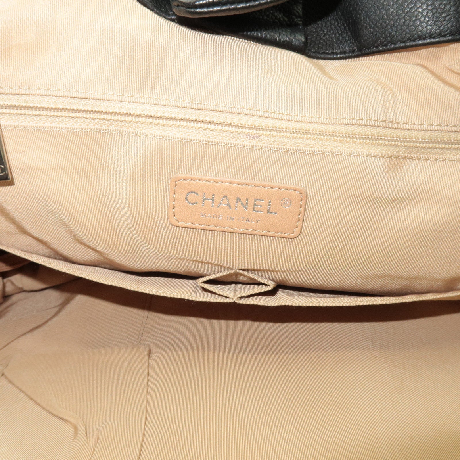 CHANEL Matelasse Chain Tote Bag Soft Caviar Skin Black Silver HDW 14446728