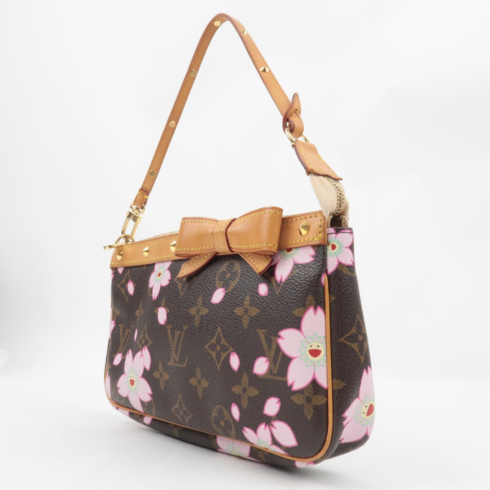 Louis Vuitton Monogram Cherry Blossom Pochette Accessoires Hand Bag M92006 AR0023 *Dust bag
