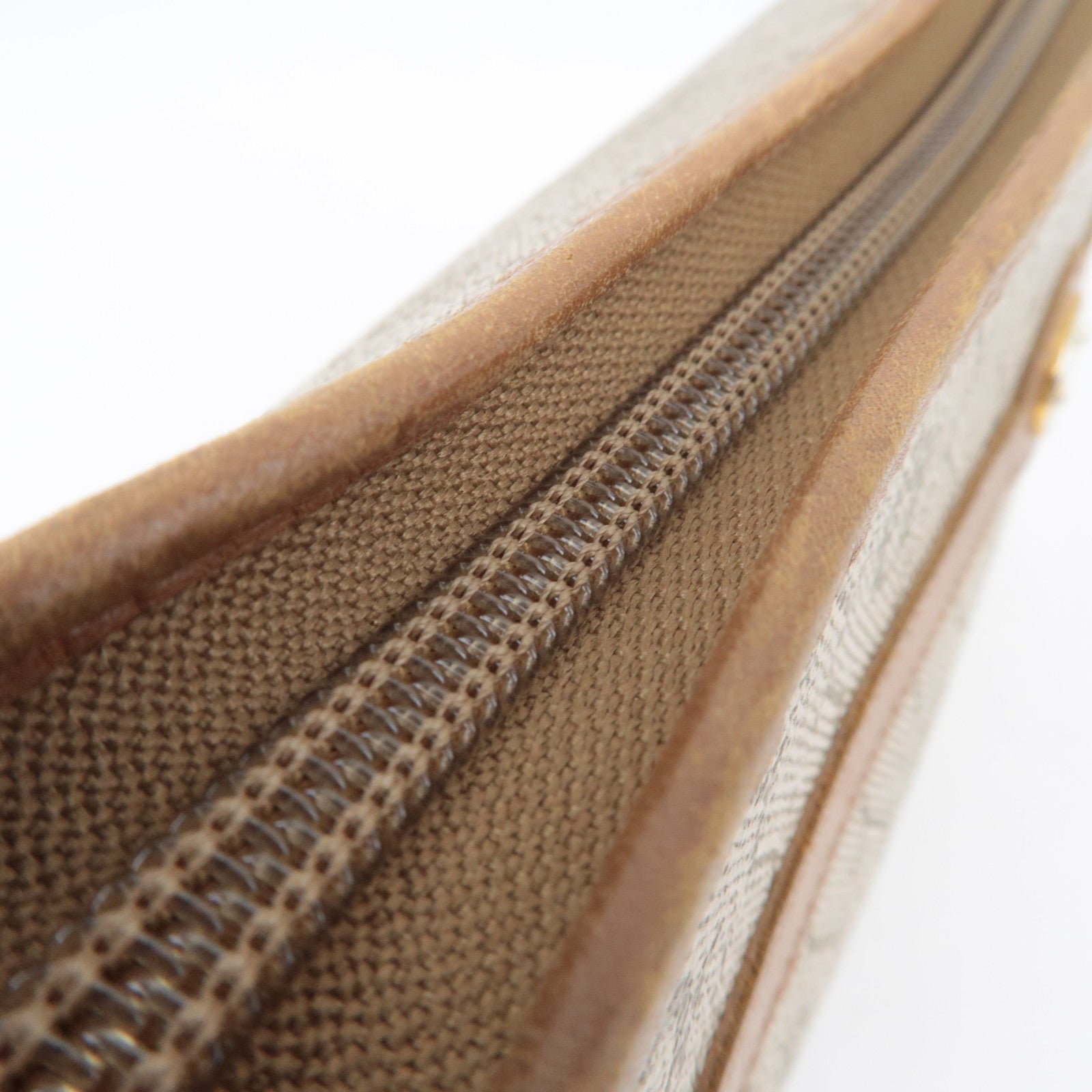 Christian Dior Honeycomb Clutch Bag Pouch PVC Leather Beige