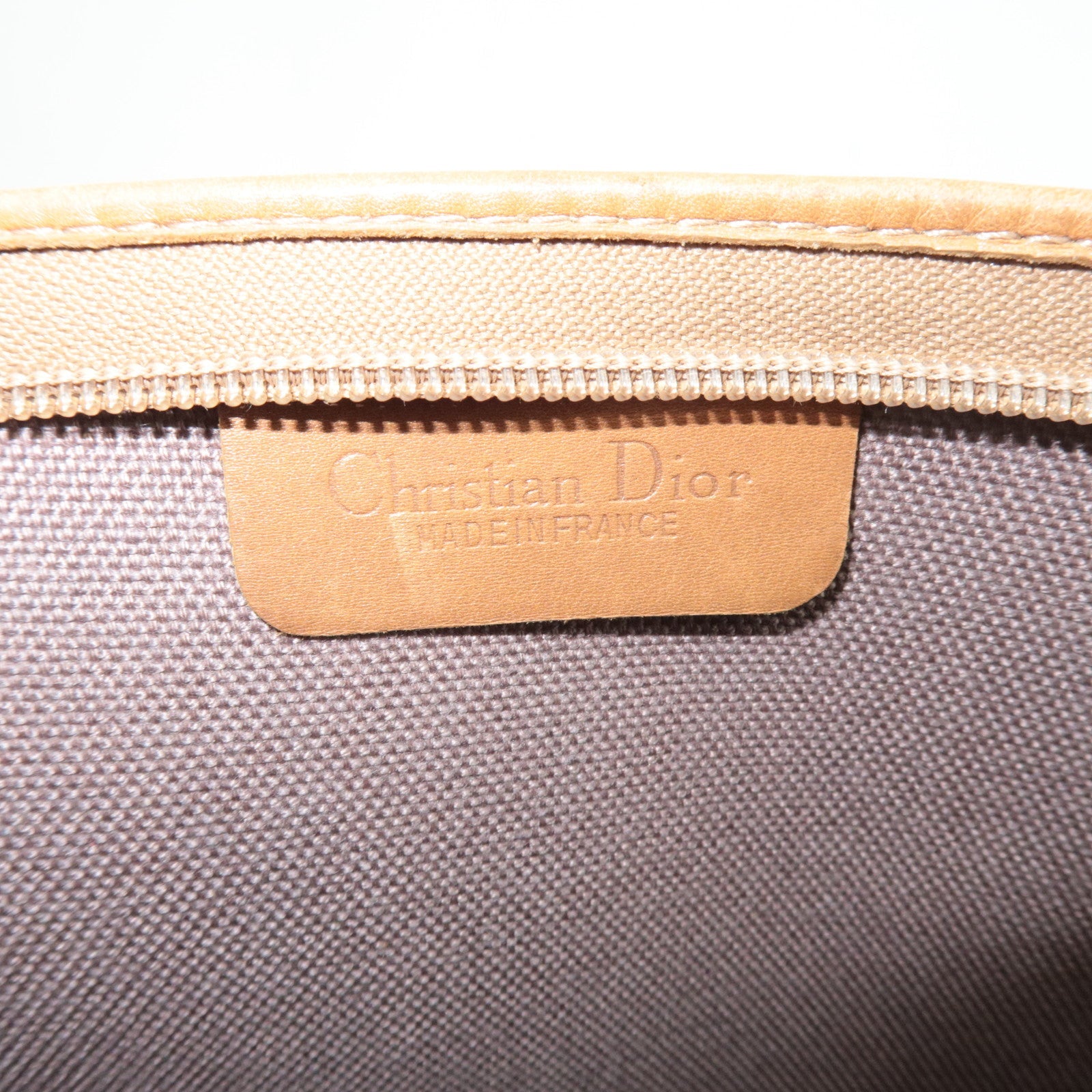 Christian Dior Honeycomb Clutch Bag Pouch PVC Leather Beige