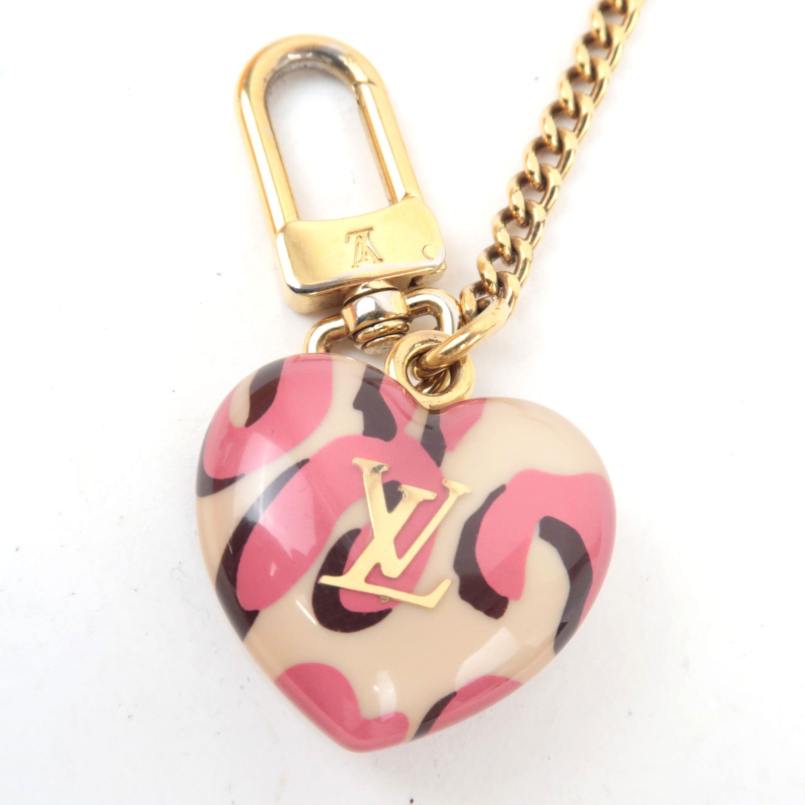 Louis Vuitton Monogram Vernis Leopard Porte Monnaie Coeur Coin Case Broncorail M91473 TS4140