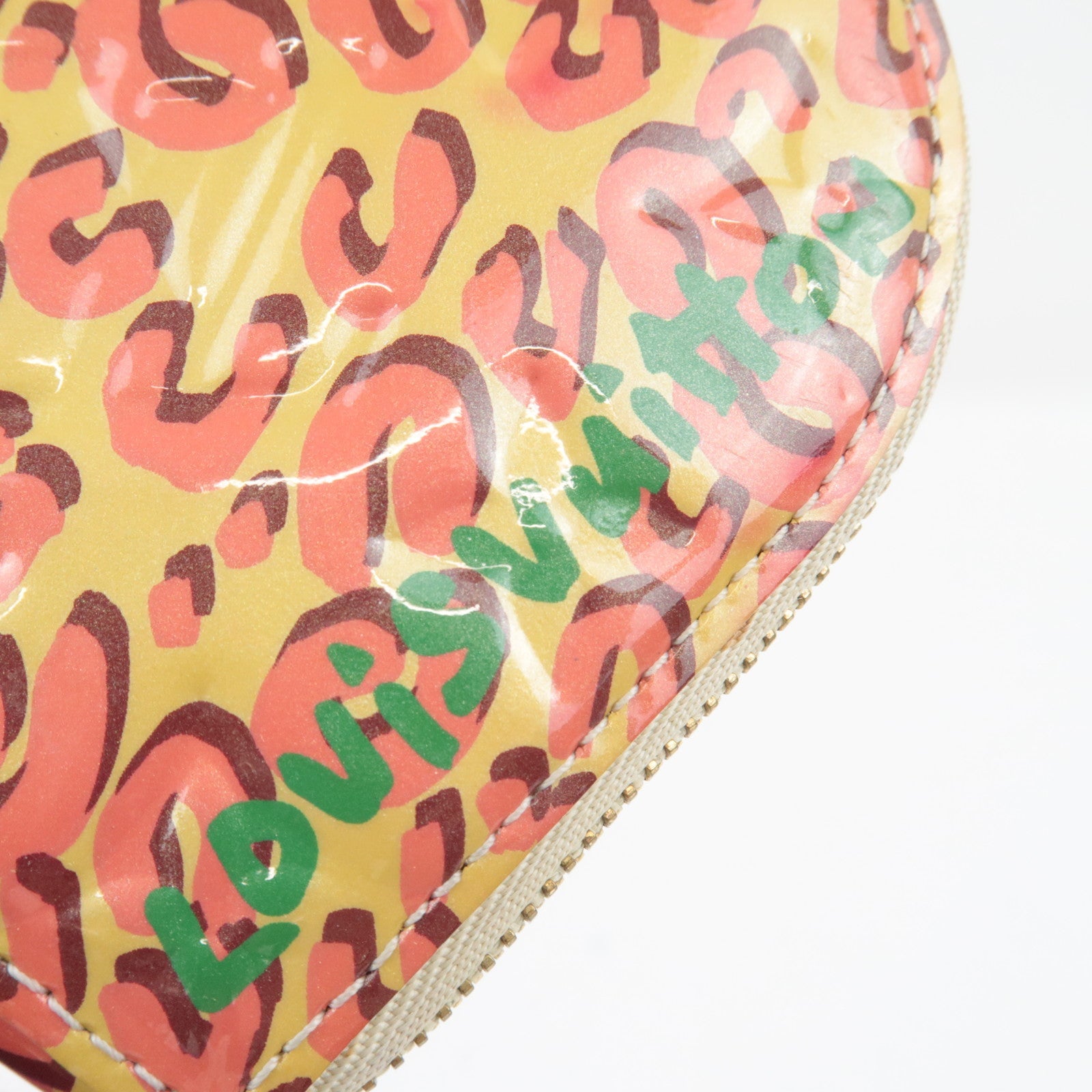 Louis Vuitton Monogram Vernis Leopard Porte Monnaie Coeur Coin Case Broncorail M91473 TS4140