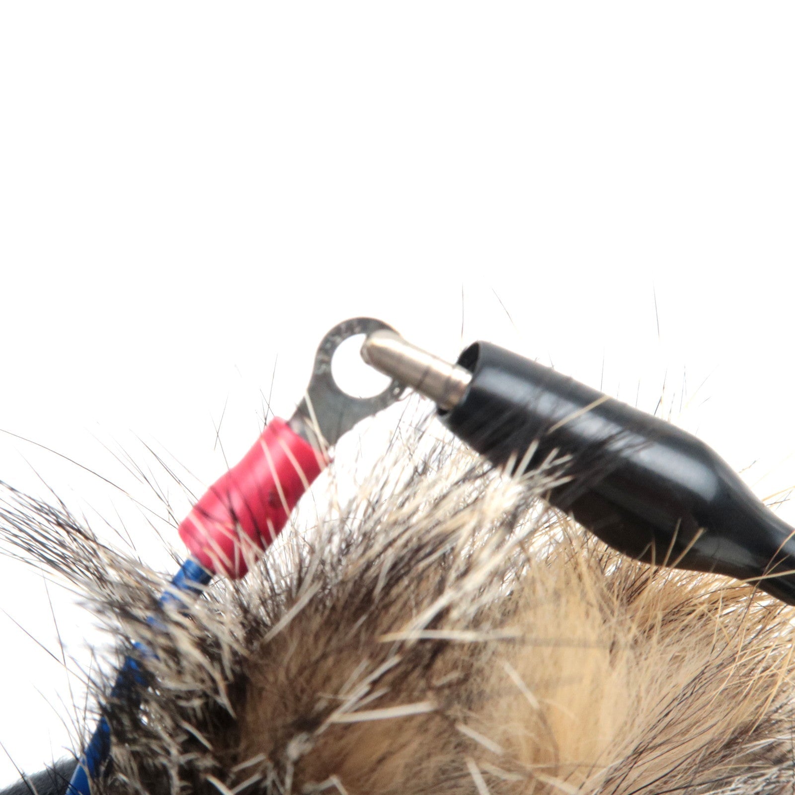 PRADA Robot Fur Bag Charm Fur Metal Beige Brown