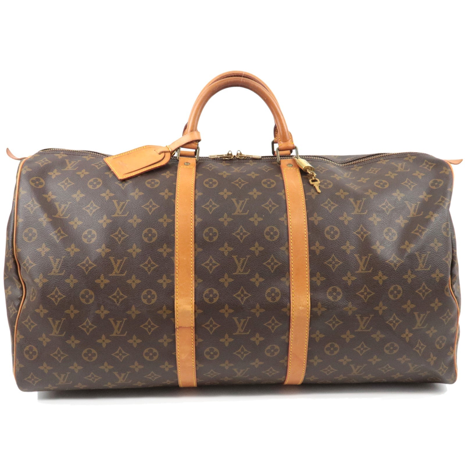 Louis Vuitton Monogram Keepall 60 Tarvel Bag M41422 MI881 *Name tag, Key Lock77967