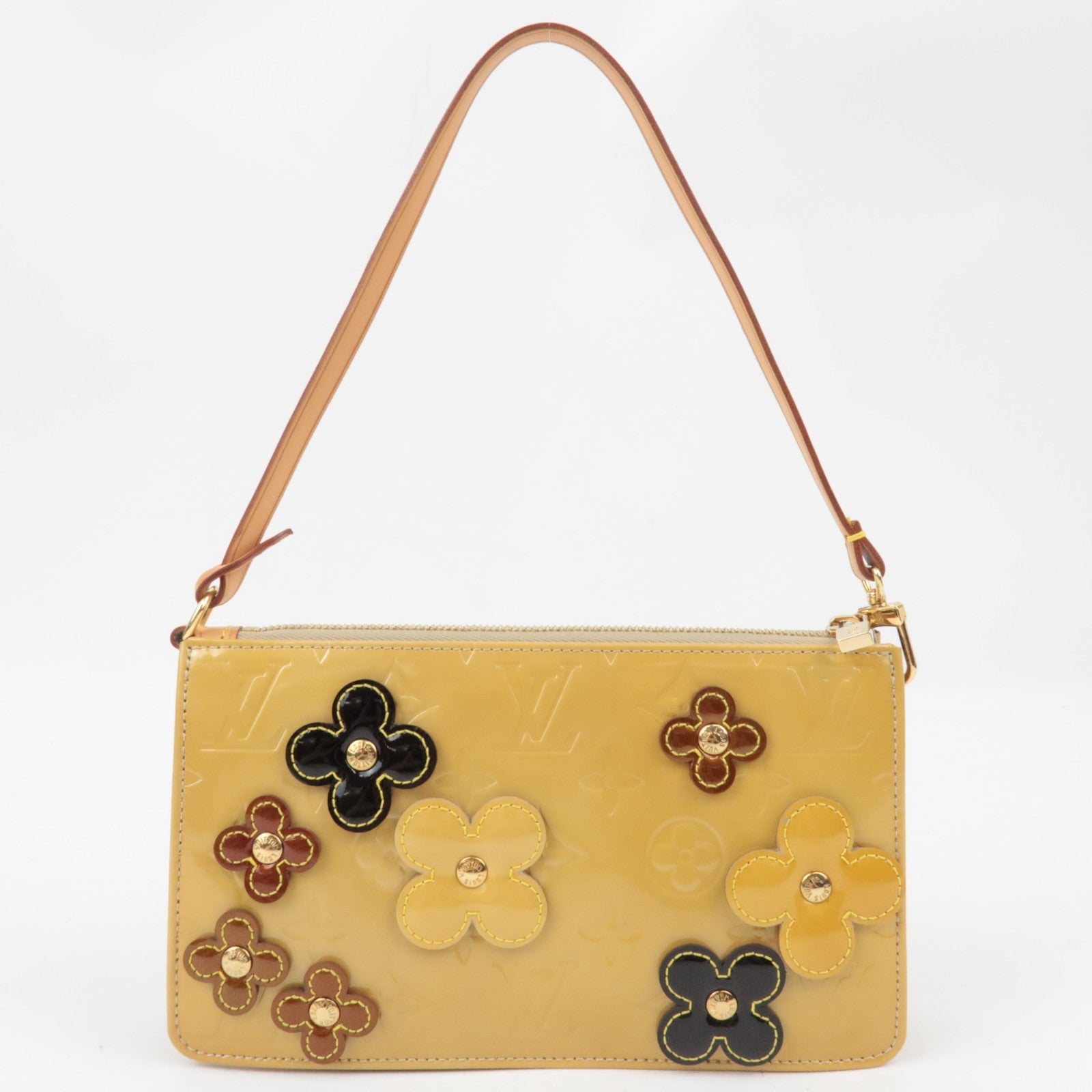 Louis Vuitton Monogram Vernis Flower Lexington Handbag Beige M92246 VI1021