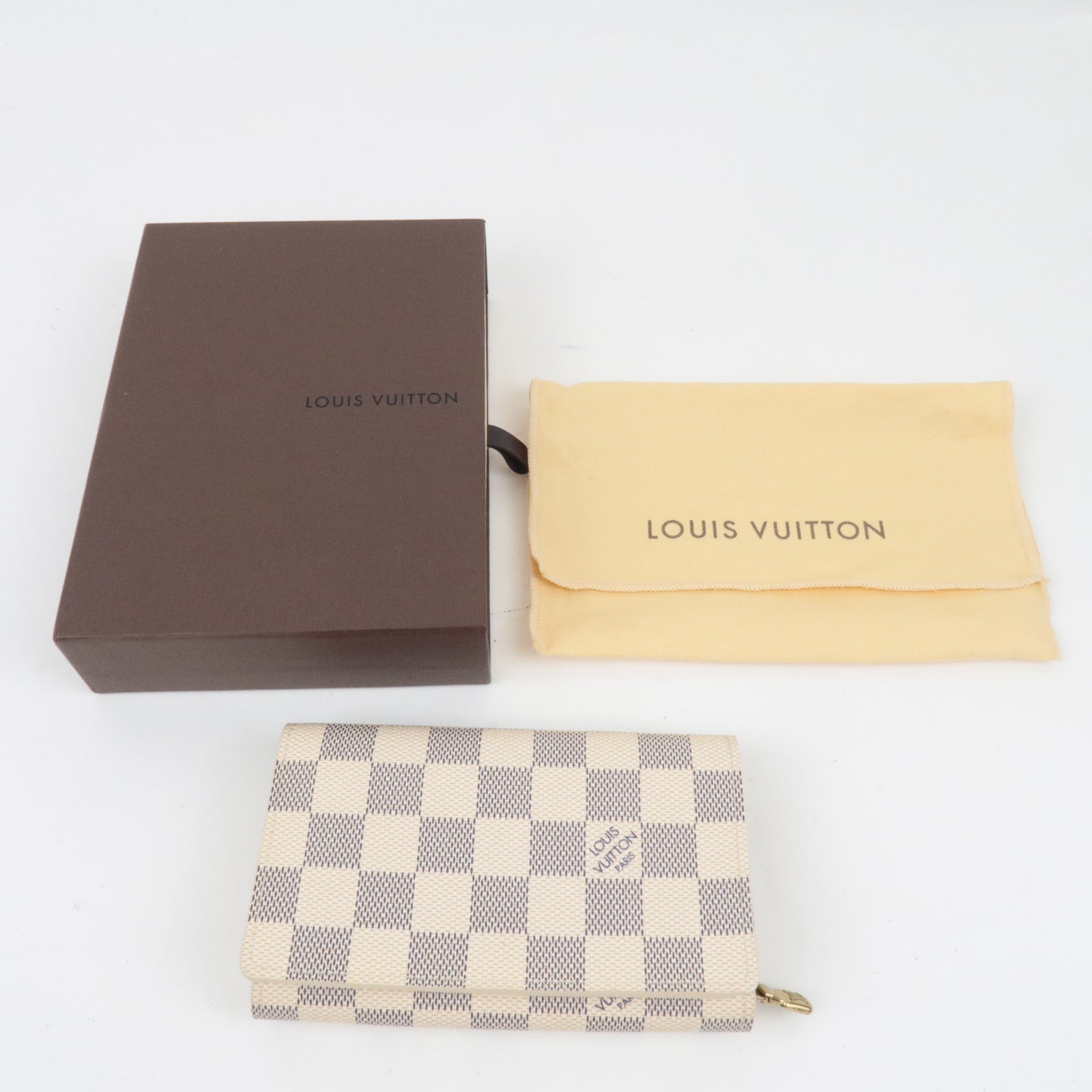 Louis Vuitton Damier Azur Portefeuille Tresor Long Wallet N61744 CA1019 *Box, Dust bag