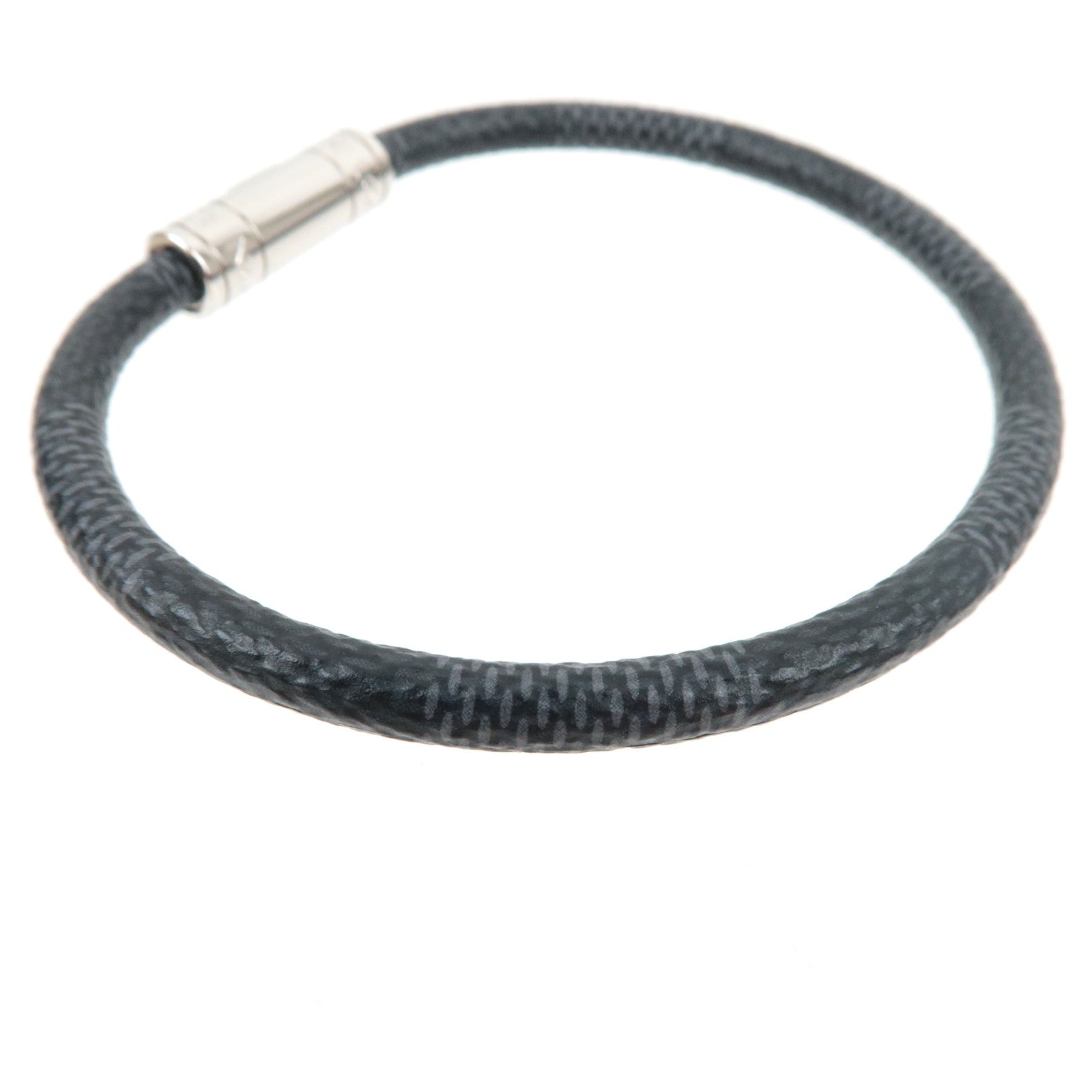 Louis Vuitton Damier Graphite Bracelet Keep It Silver HDW M6140E BC0224 *Box, Dust bag