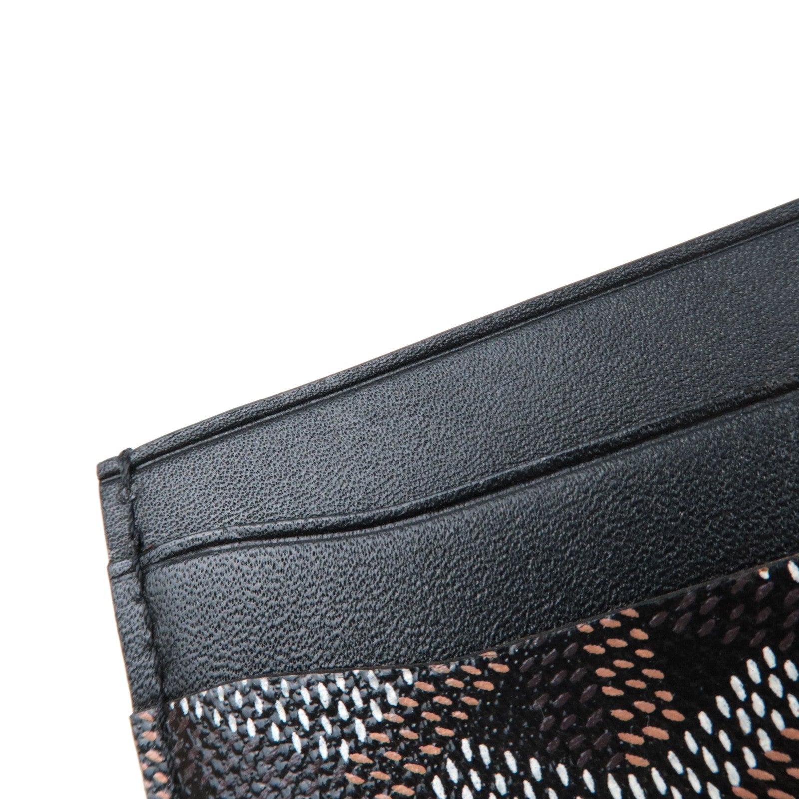 GOYARD Herringbone Saint Sulpice Card Case PVC Black