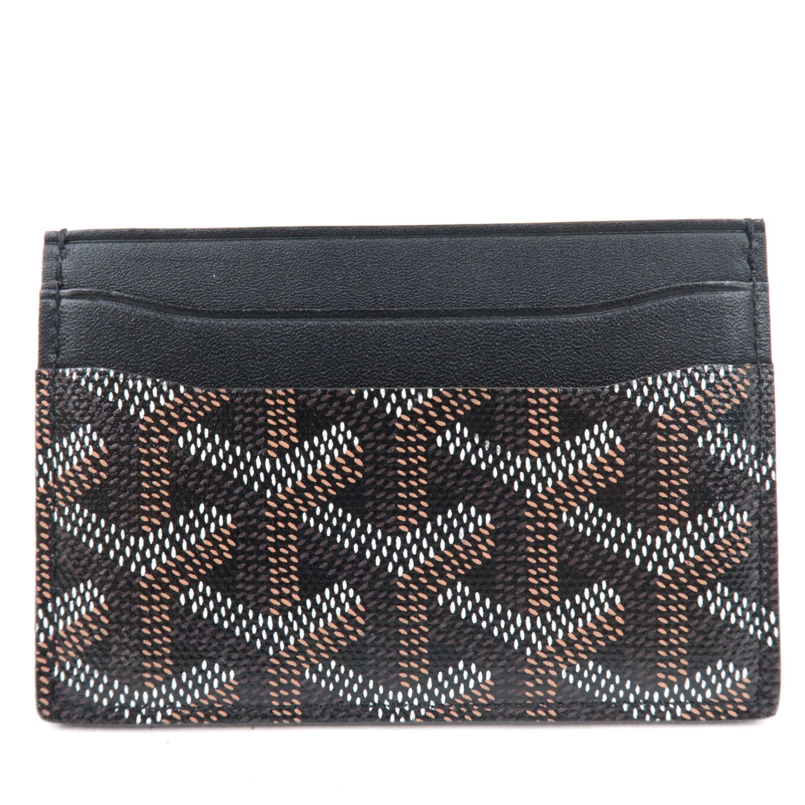 GOYARD Herringbone Saint Sulpice Card Case PVC Black