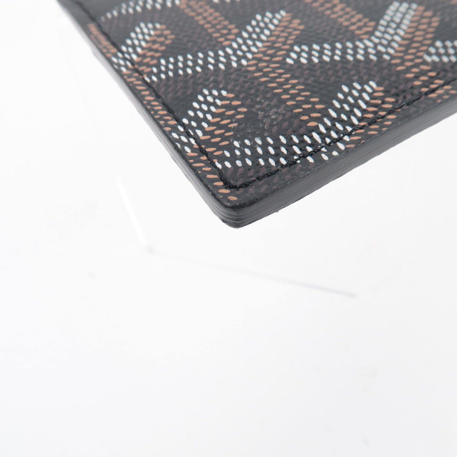 GOYARD Herringbone Saint Sulpice Card Case PVC Black