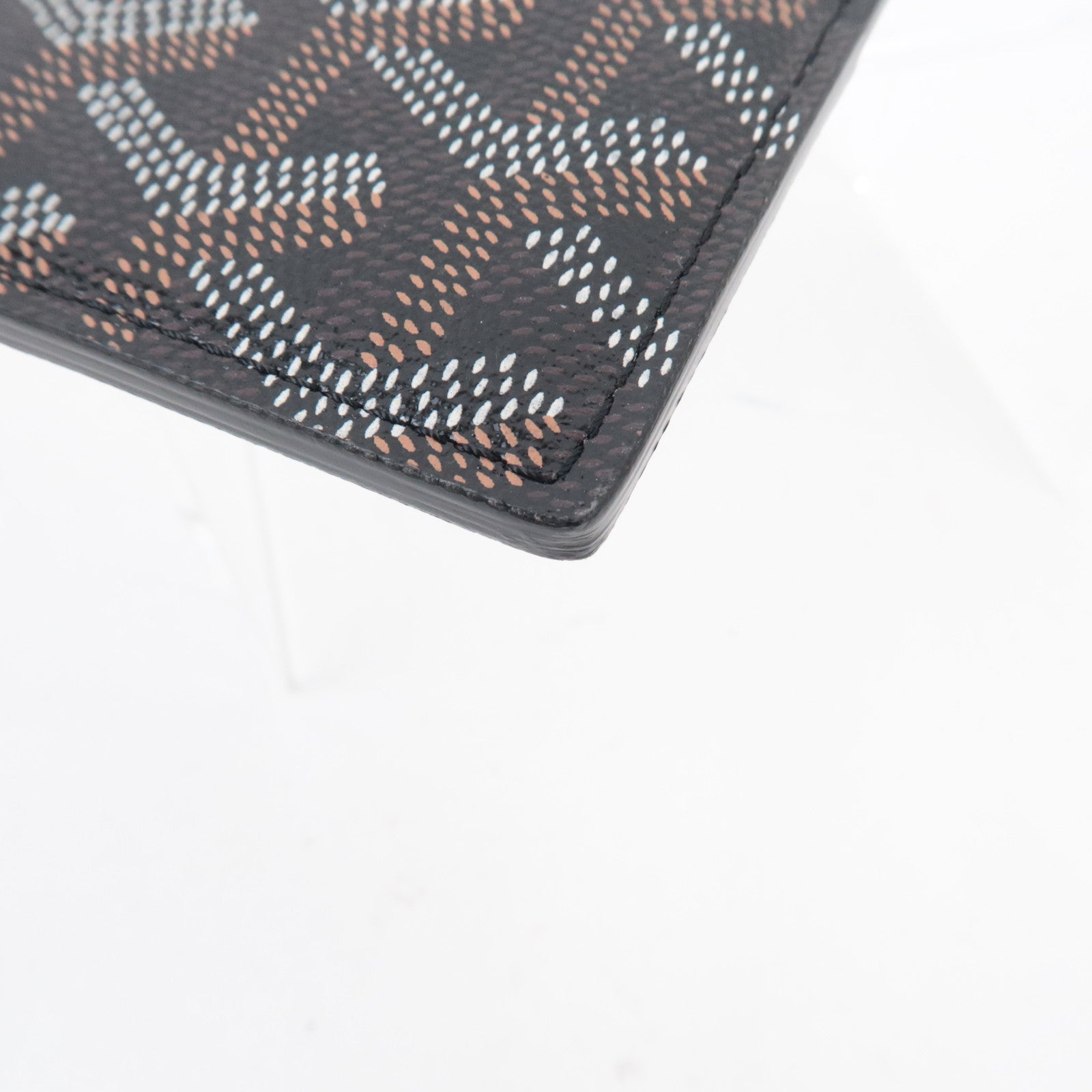 GOYARD Herringbone Saint Sulpice Card Case PVC Black
