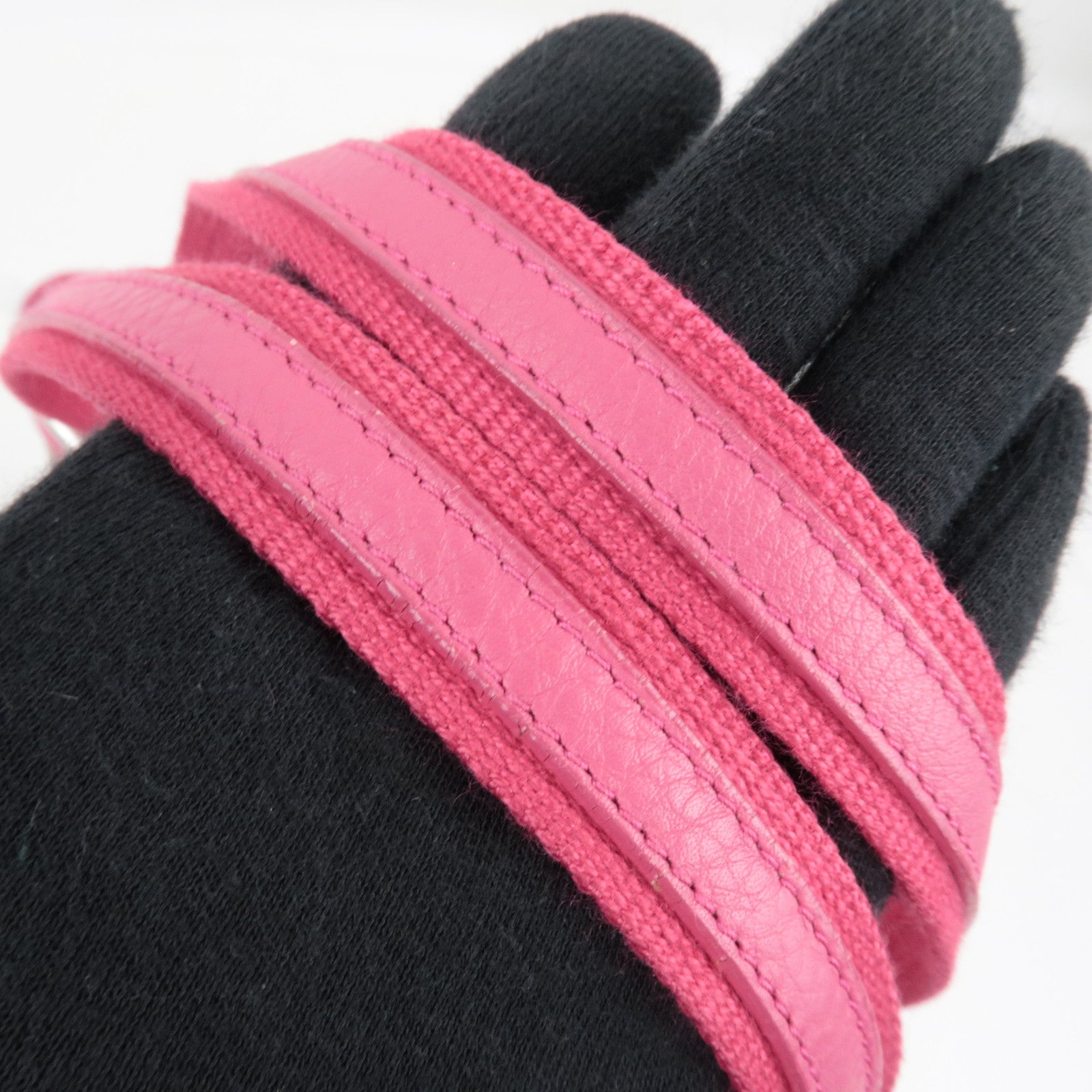 Christian Dior Street Chic Trotter Handbag Canvas Leather Beige Pink *Dust bag