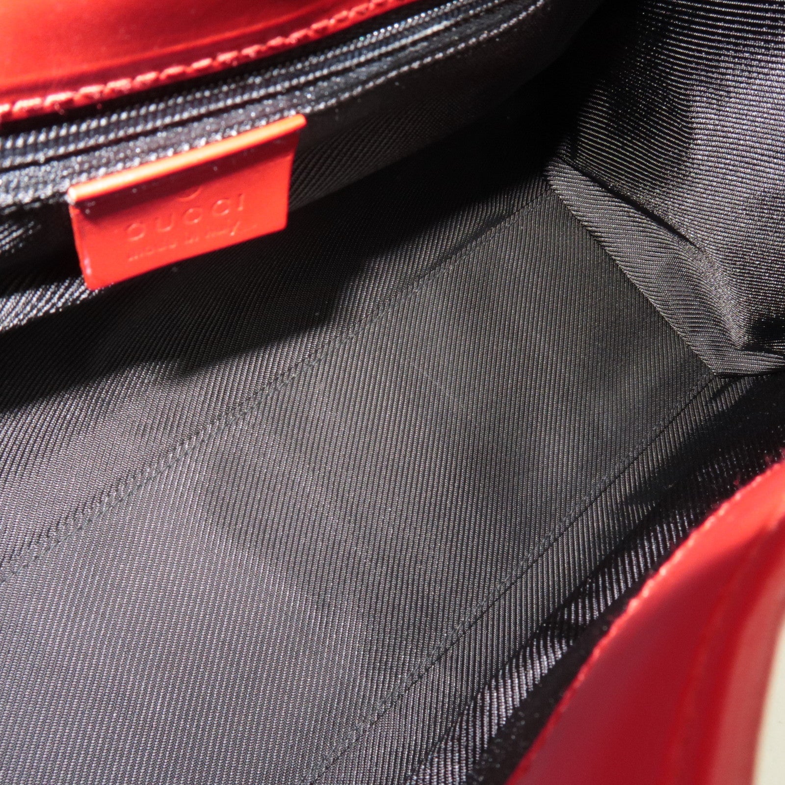 GUCCI Jackie Shoulder Bag GG Canvas Leather Beige Red 002.1067 *Dust bag