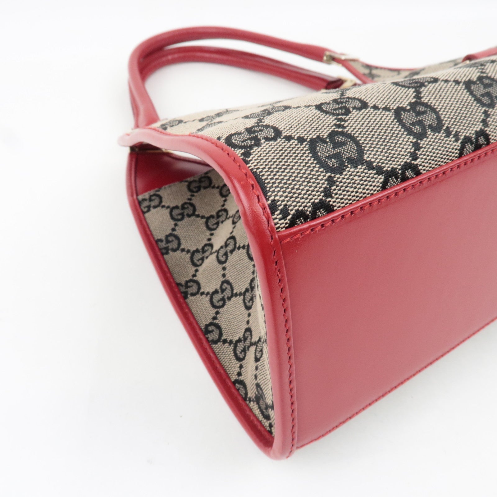 GUCCI Jackie Shoulder Bag GG Canvas Leather Beige Red 002.1067 *Dust bag