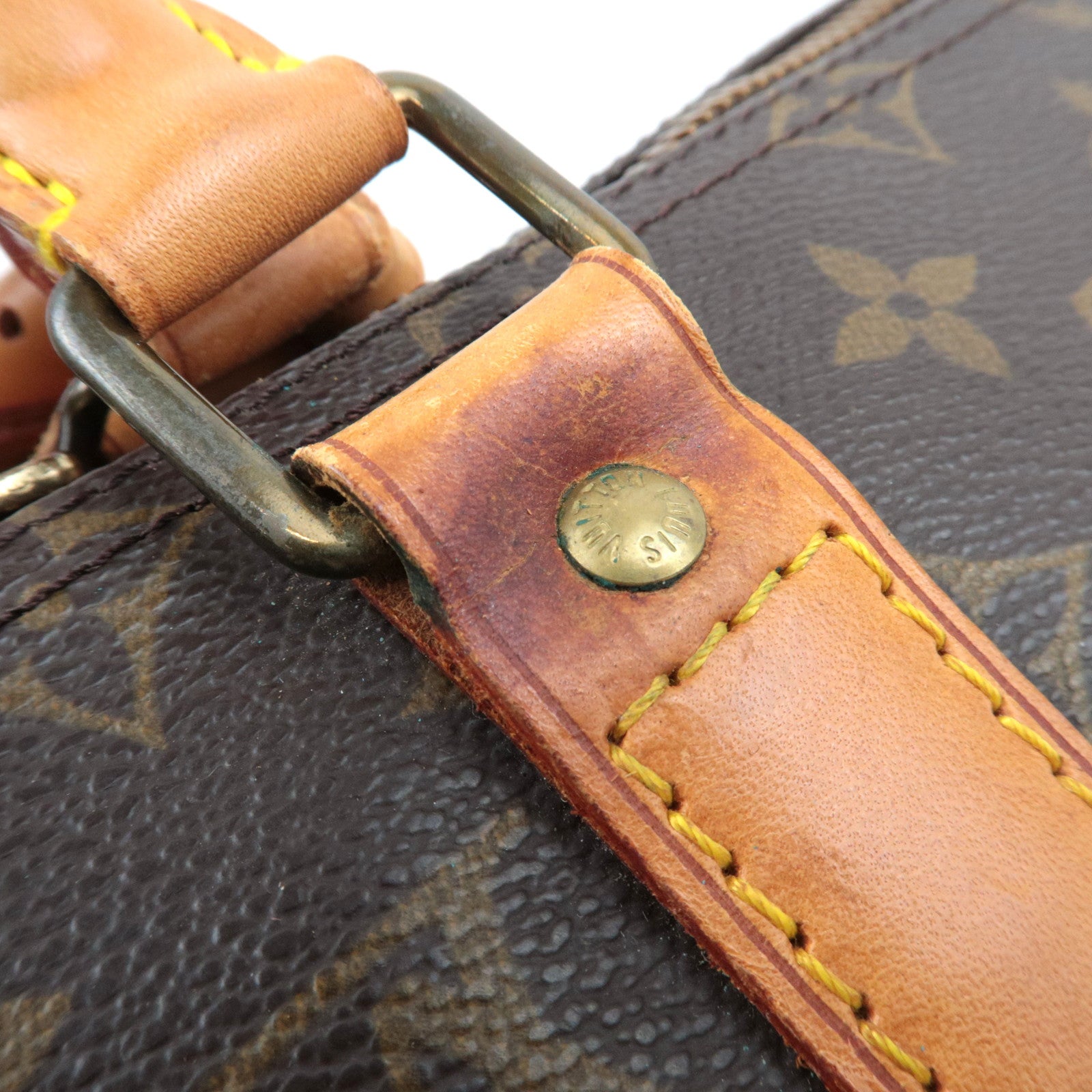 Louis Vuitton Monogram Keepall 50 Travel Bag M41426 MB1920 *Name tag, Poignet