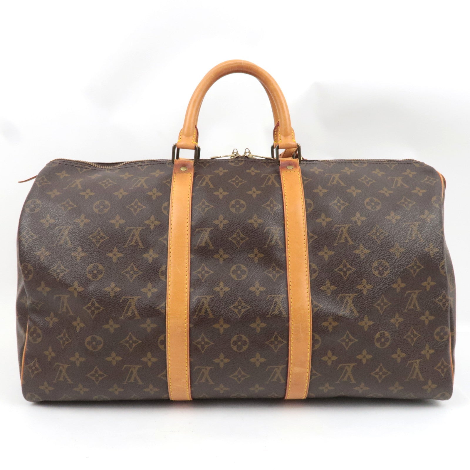 Louis Vuitton Monogram Keepall 50 Travel Bag M41426 MB1920 *Name tag, Poignet