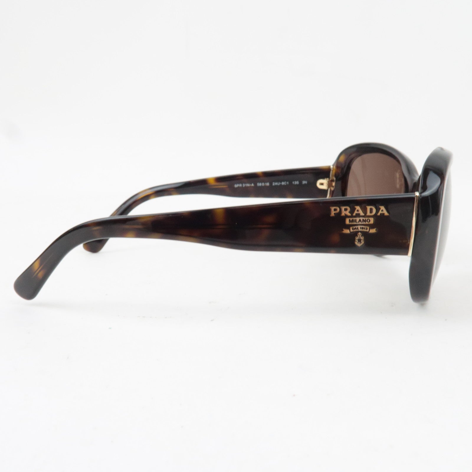PRADA Tortoiseshell Sunglasses SPR 31N-A 58□16 2AU-8C1 135 3N Plastic Black *Box, Case, Cloths