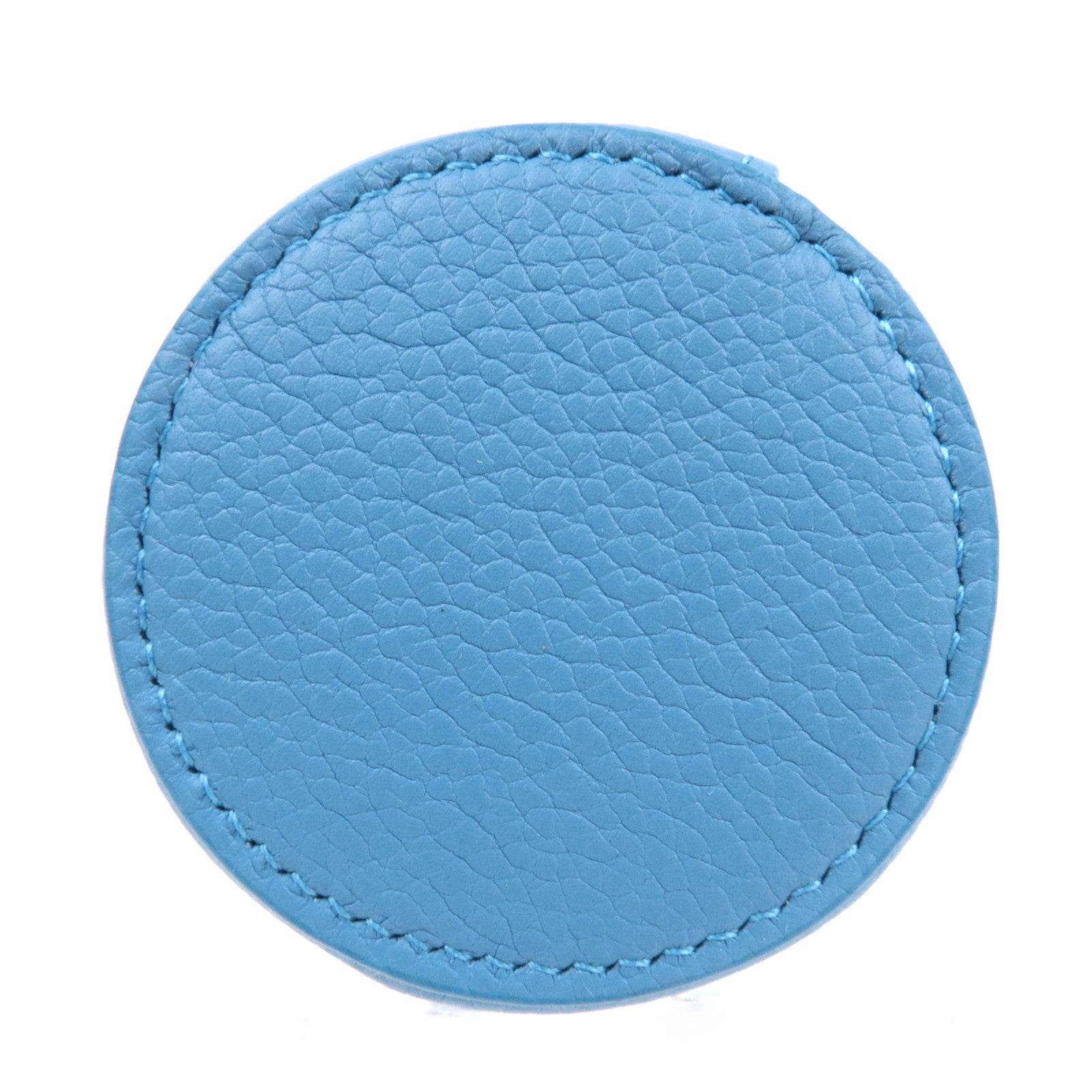 FENDI Zucca Bucket Shape Bag Charm Leather Canvas Blue 7AS158 *Box, Dust bag