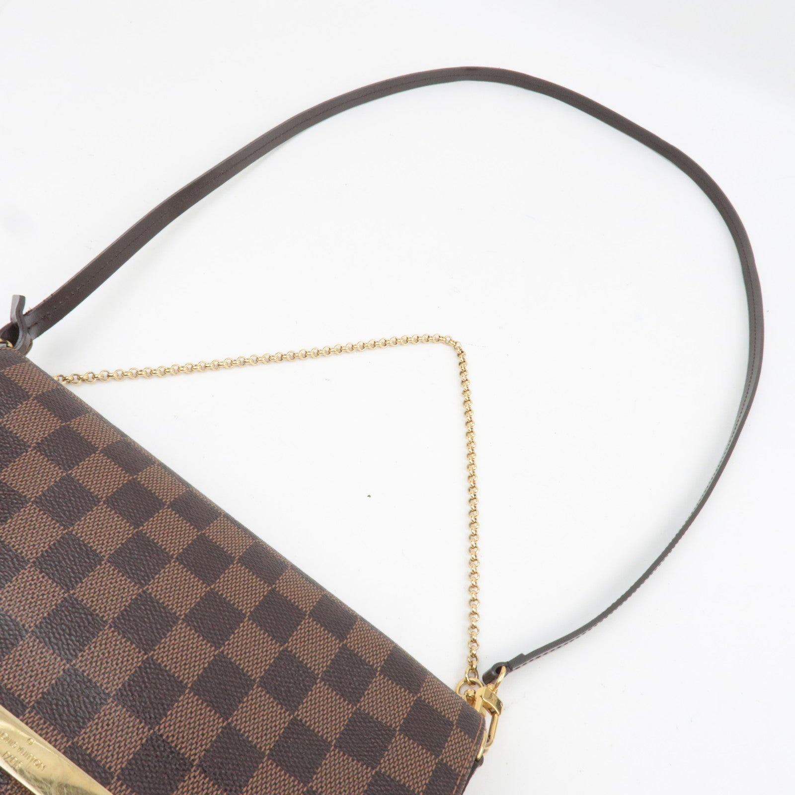 Louis Vuitton Damier Favorite MM 2Way Hand Bag N41129 FL3184 *Strap