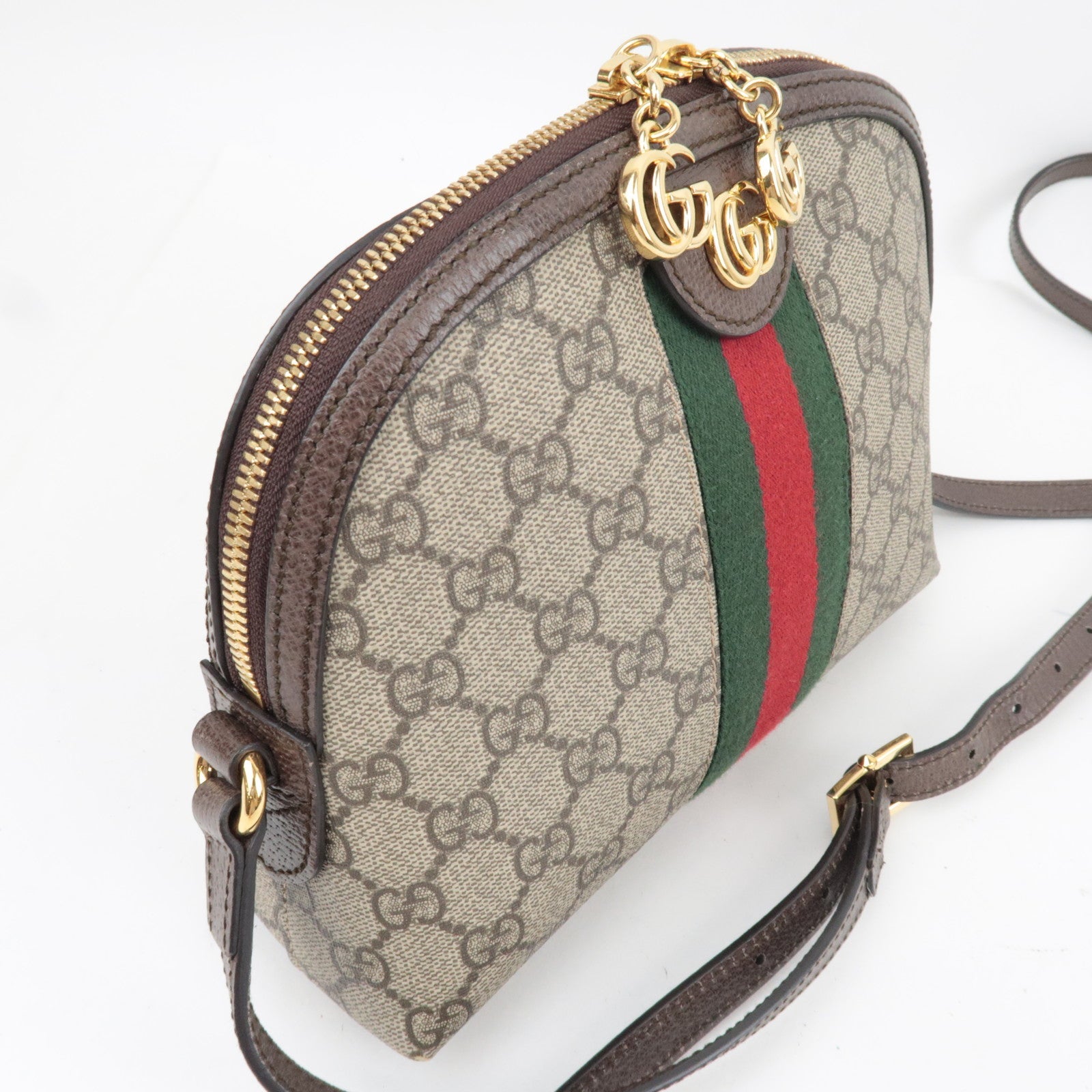 GUCCI Sherry Ophidia Shoulder Bag GG Supreme Leather Beige Brown 499621