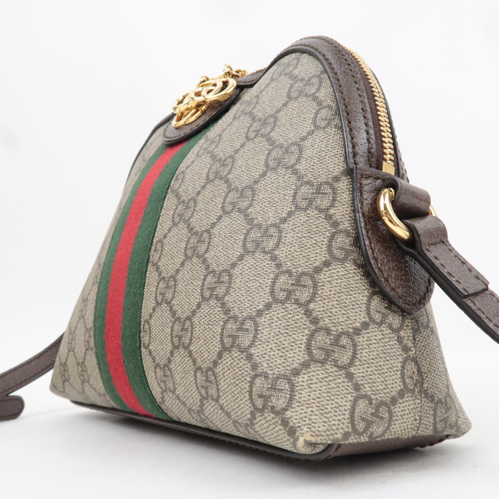 GUCCI Sherry Ophidia Shoulder Bag GG Supreme Leather Beige Brown 499621