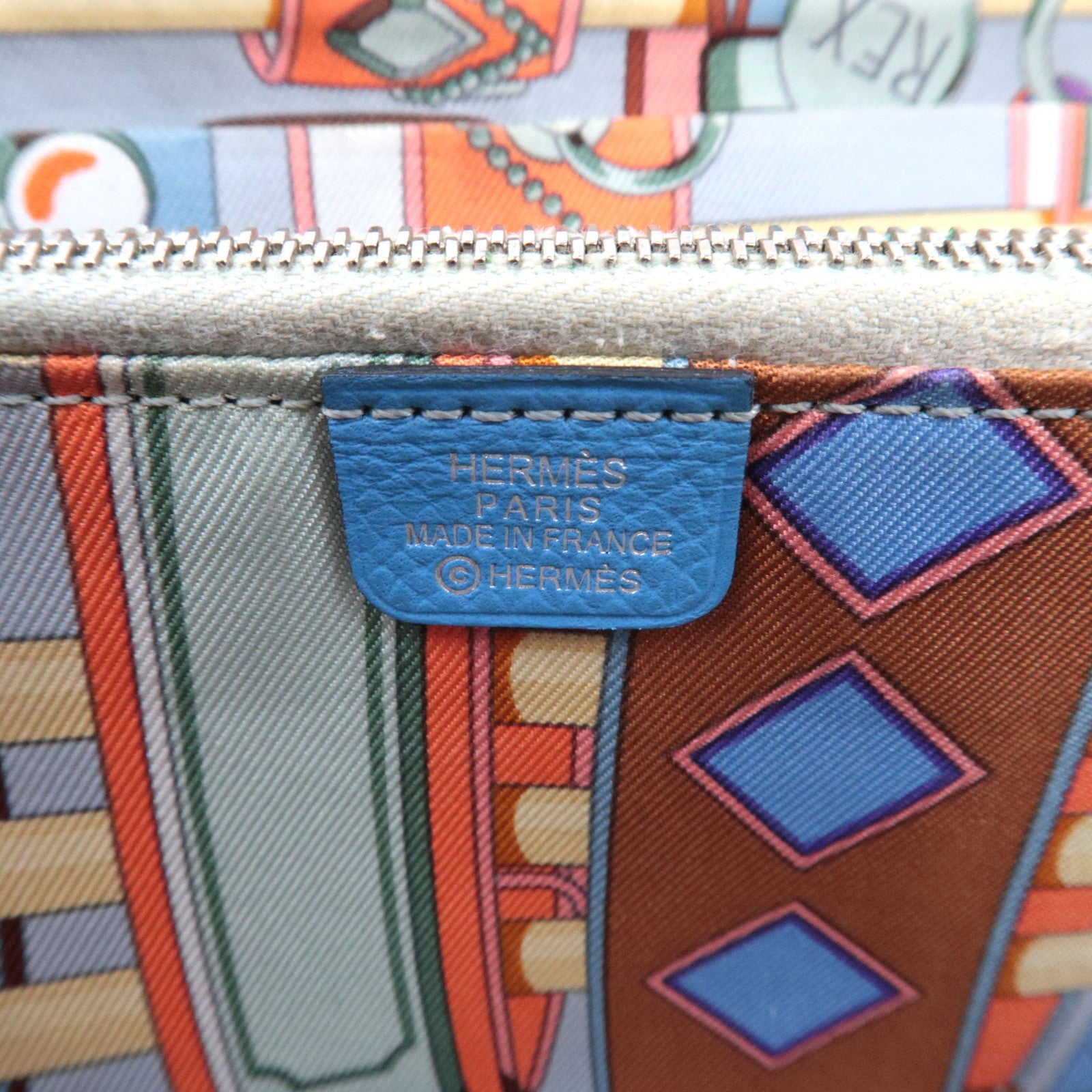 HERMES Azap Long Silkin □R Stamp (2014) Veau Epsom Blue