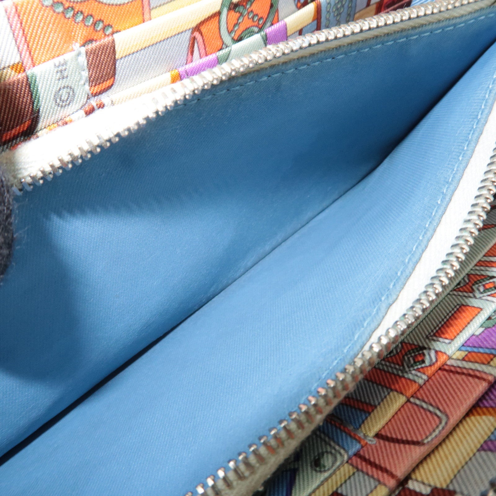 HERMES Azap Long Silkin □R Stamp (2014) Veau Epsom Blue