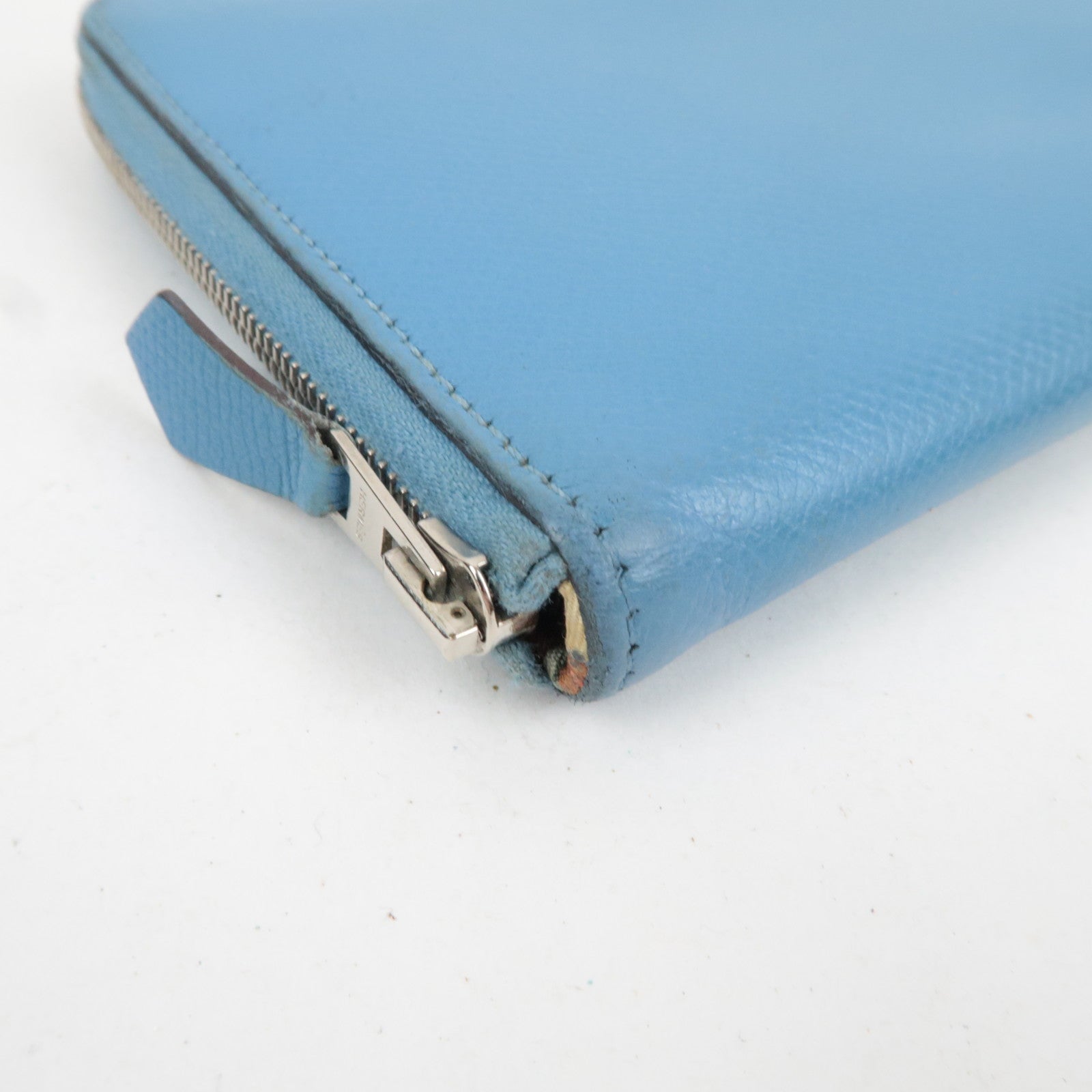 HERMES Azap Long Silkin □R Stamp (2014) Veau Epsom Blue