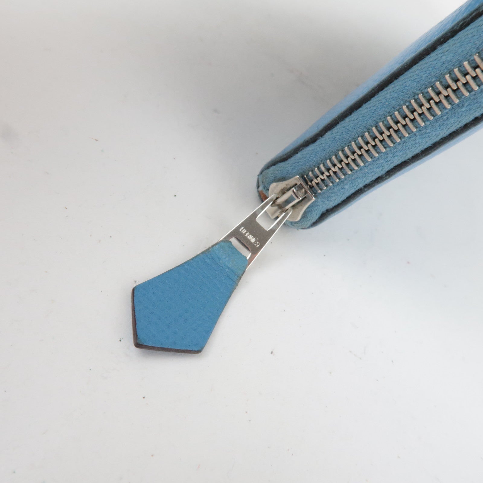 HERMES Azap Long Silkin □R Stamp (2014) Veau Epsom Blue