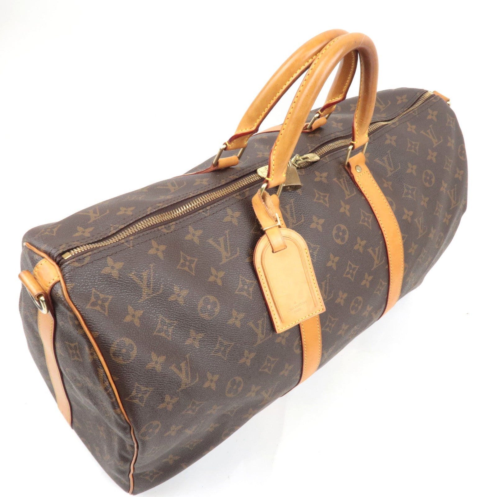 Louis Vuitton Monogram Keepall Bandouliere 50 Travel Bag M41416 DU1141 *Strap, Name tag, Lock