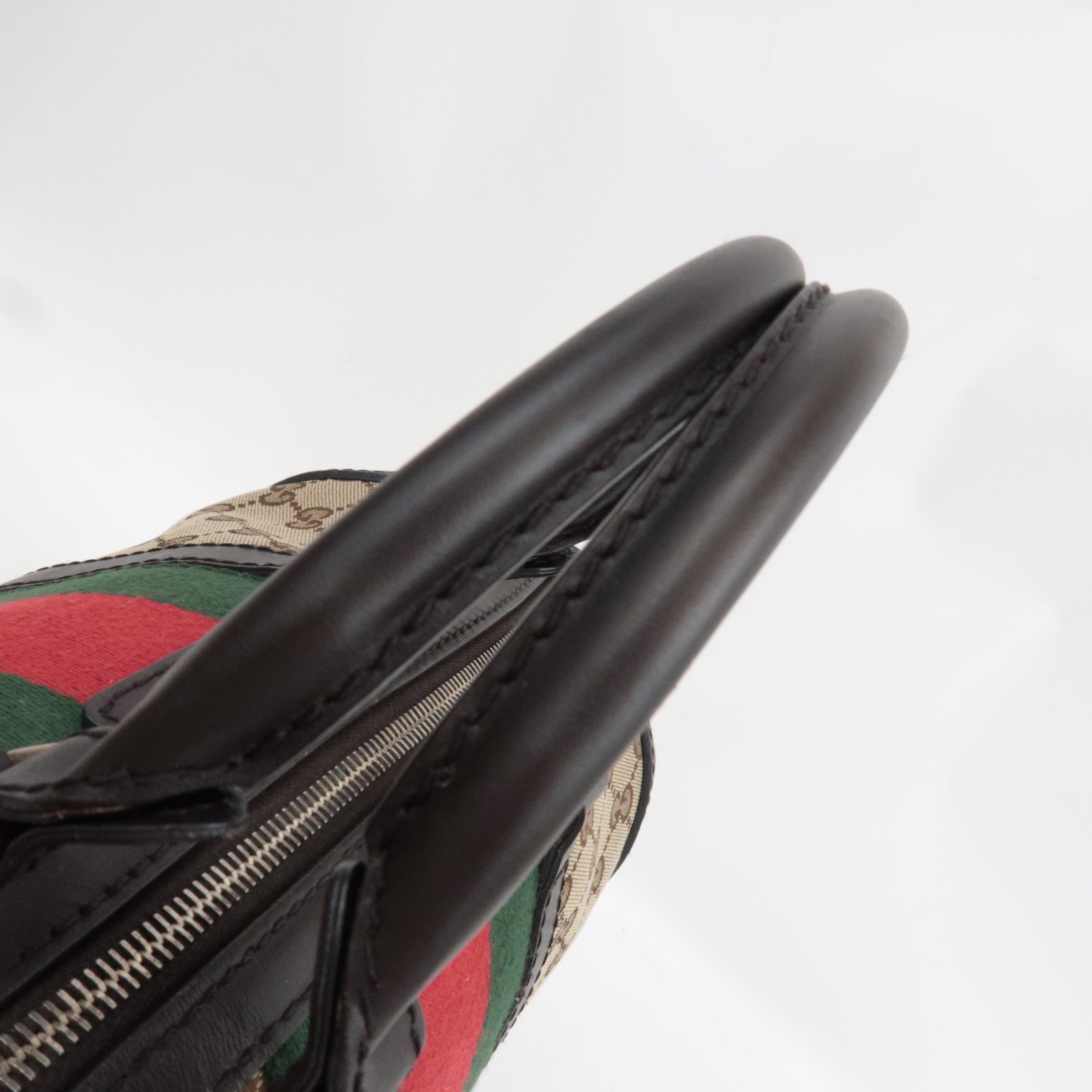 GUCCI Sherry Boston Bag GG Canvas Leather Beige Brown 247205 *Strap