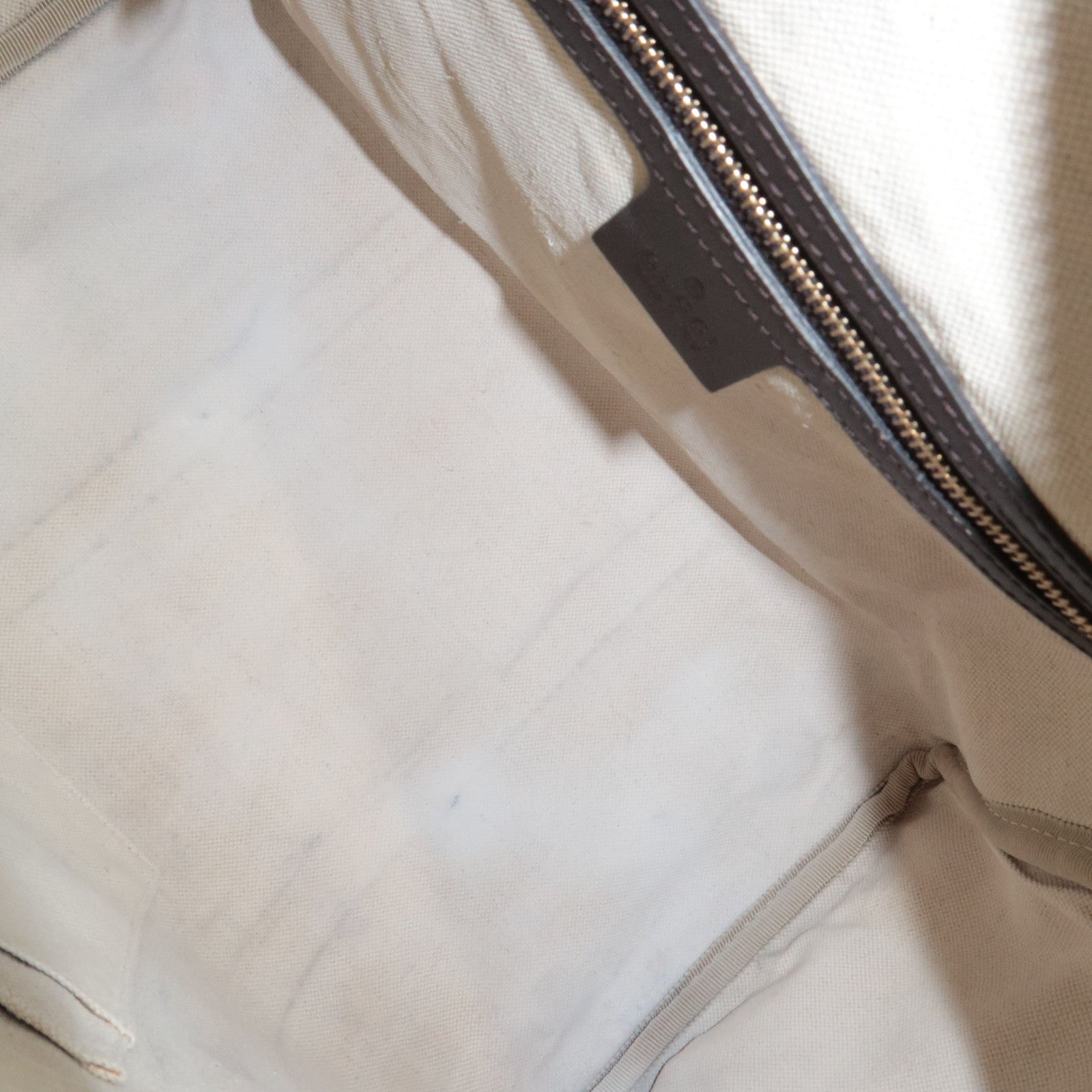 GUCCI Sherry Boston Bag GG Canvas Leather Beige Brown 247205 *Strap