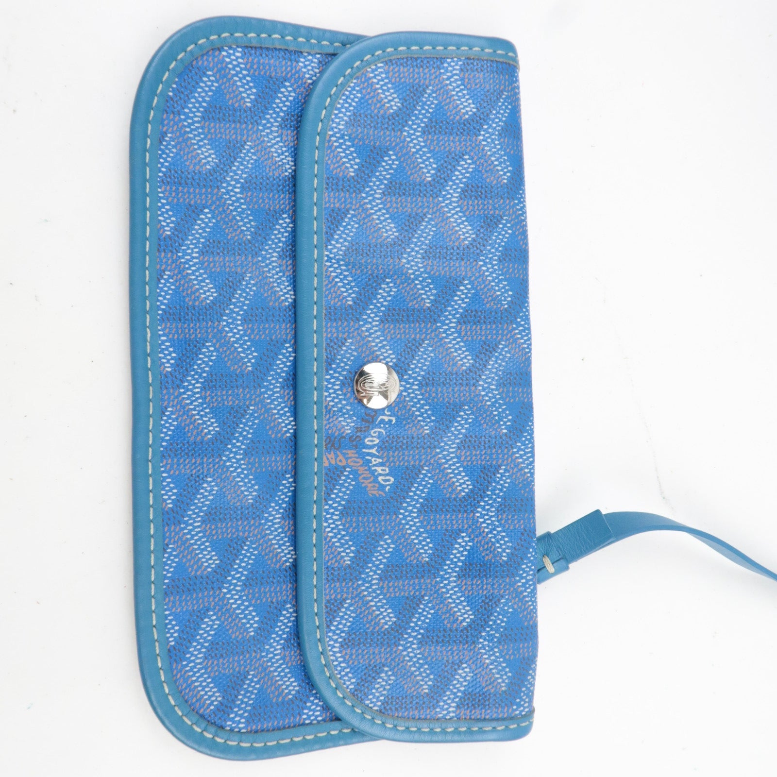 GOYARD Herringbone Saint Louis PM Tote Bag PVC Leather Blue *Pouch