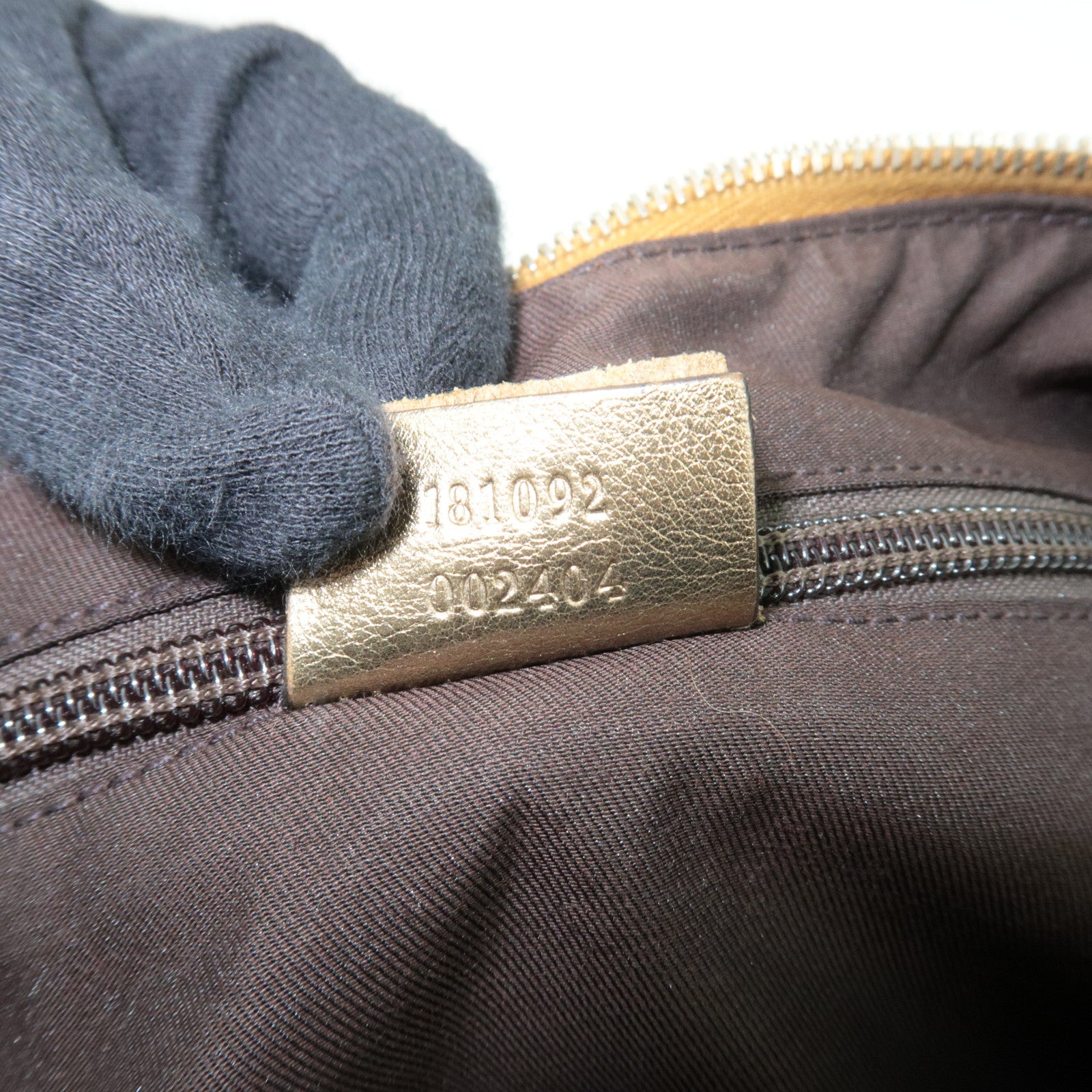 GUCCI Sherry Shoulder Bag GG Canvas Leather Beige Gold 181092