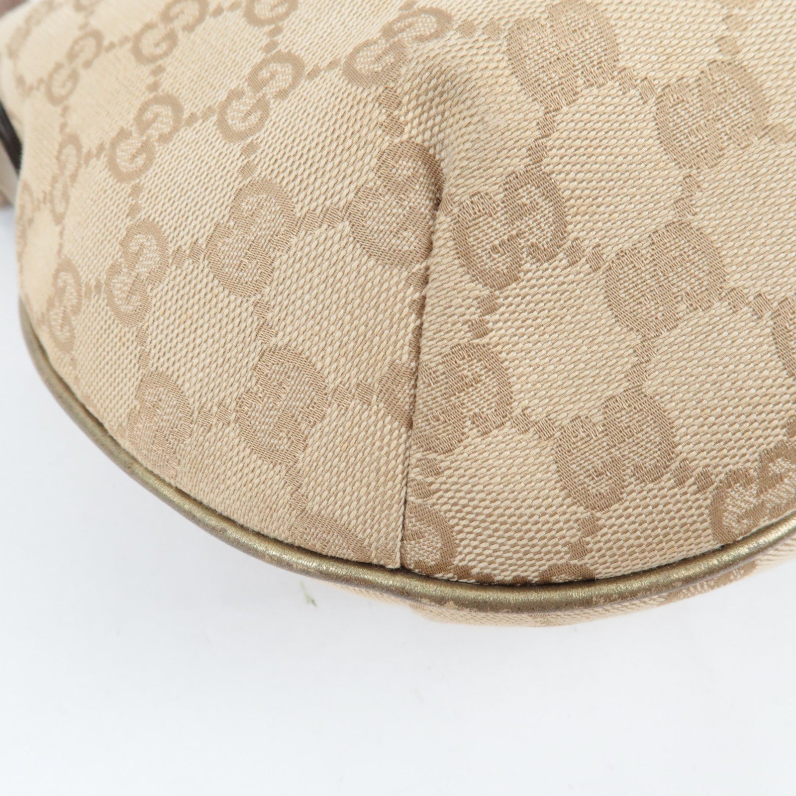 GUCCI Sherry Shoulder Bag GG Canvas Leather Beige Gold 181092