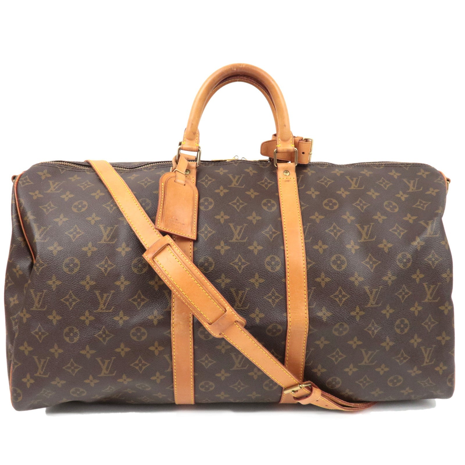 Louis Vuitton Monogram Keepall Bandouliere 55 Travel Bag M41414 VI0942 *Strap, Name tag, Poignet78686