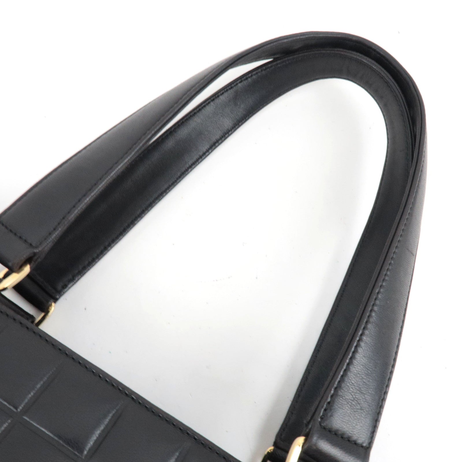 CHANEL Chocolate Bar Tote Bag Vertical Lambskin Black Gold HDW 6915147