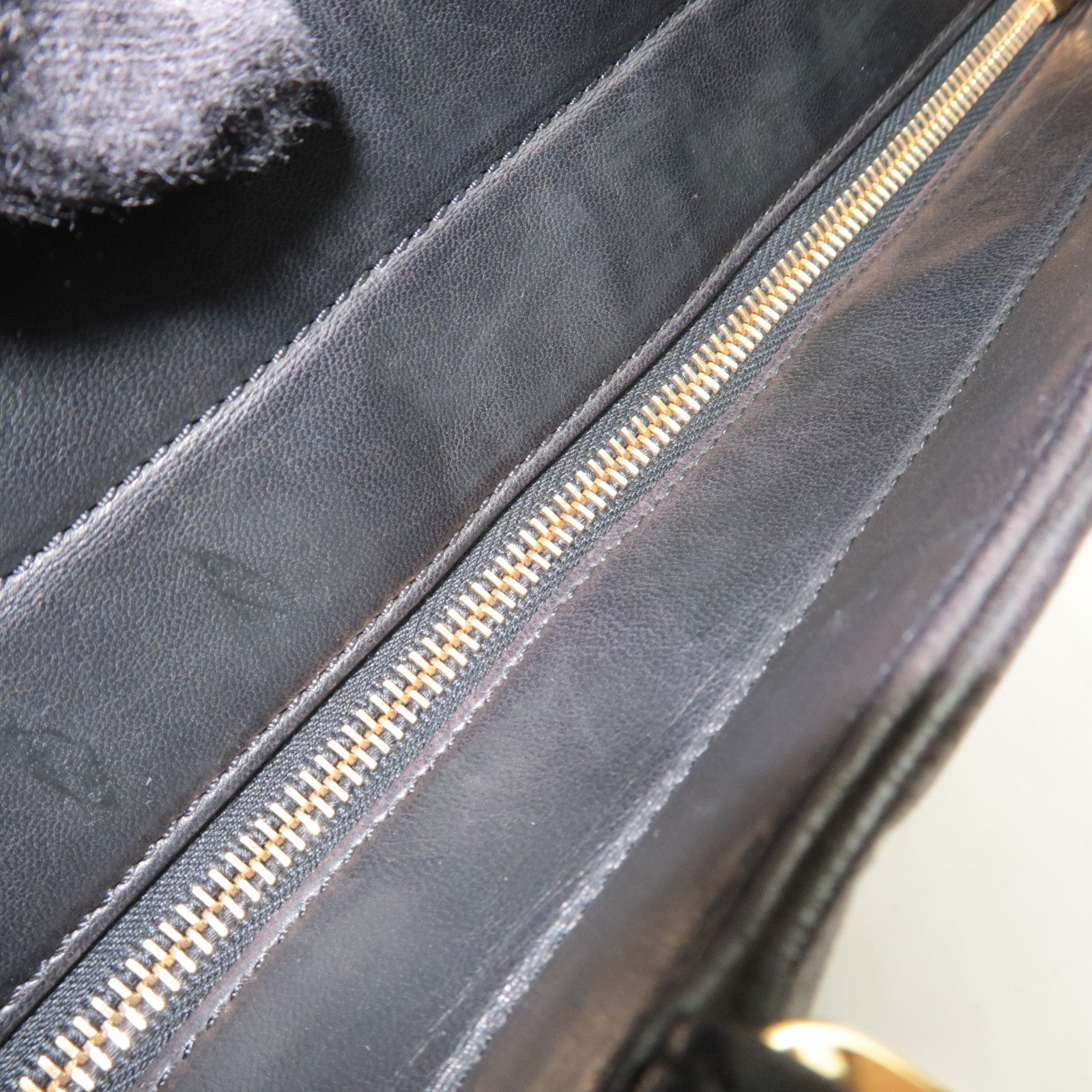 CHANEL Chocolate Bar Tote Bag Vertical Lambskin Black Gold HDW 6915147