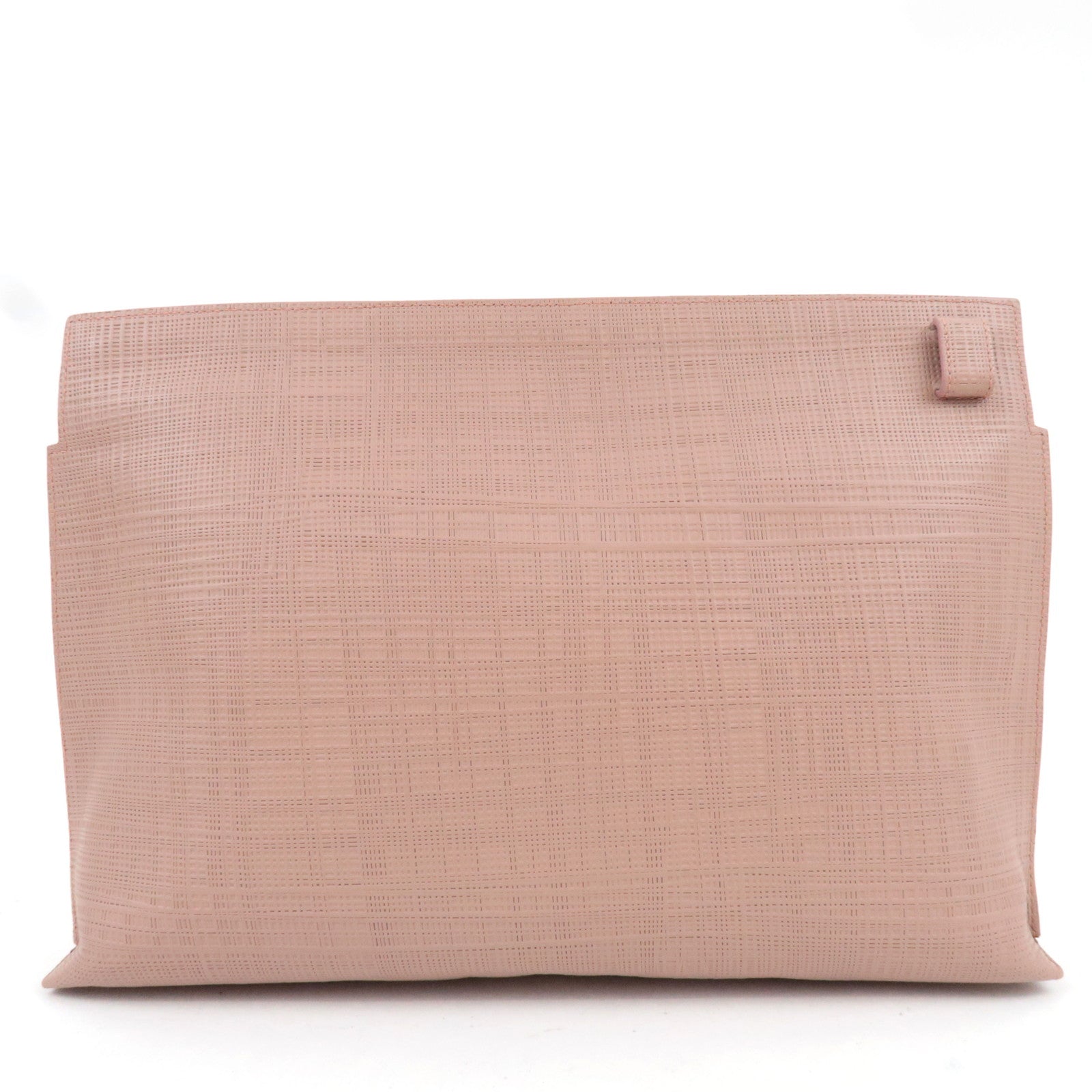 LOEWE T Pouch Clutch Bag Leather Pink Beige *Dust bag