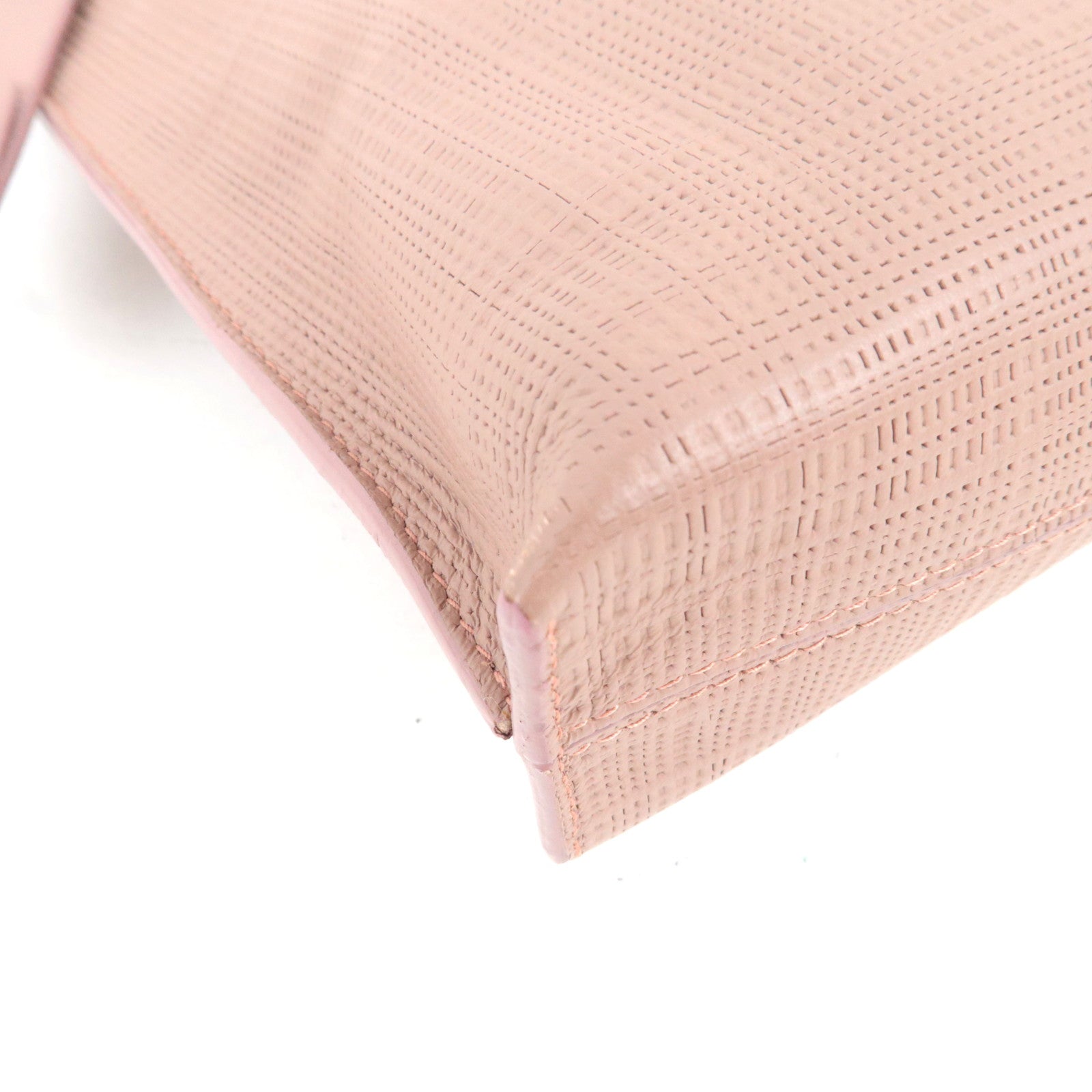 LOEWE T Pouch Clutch Bag Leather Pink Beige *Dust bag