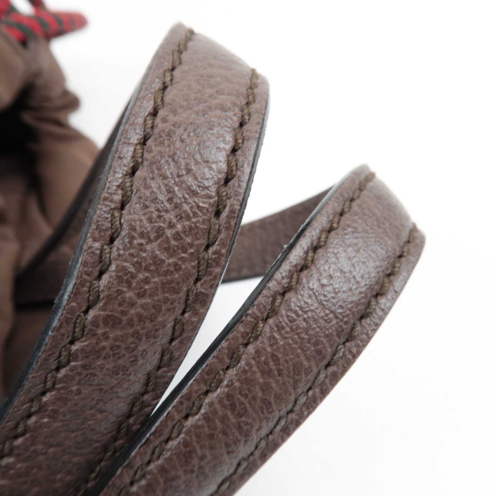 GUCCI GG Supreme Drawstring Backpack Leather Nylon Beige Brown Yellow 473872