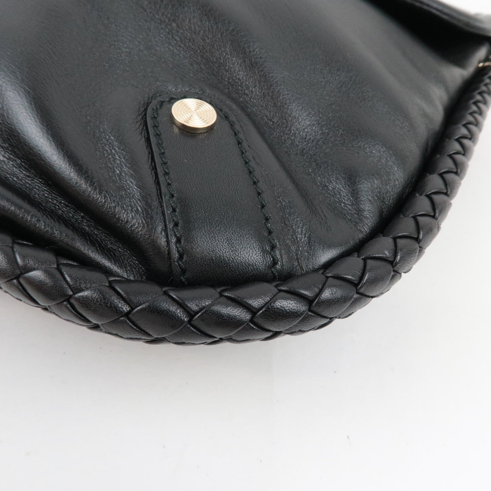 GUCCI Interlocking G One-Shoulder Bag Leather Black 167732