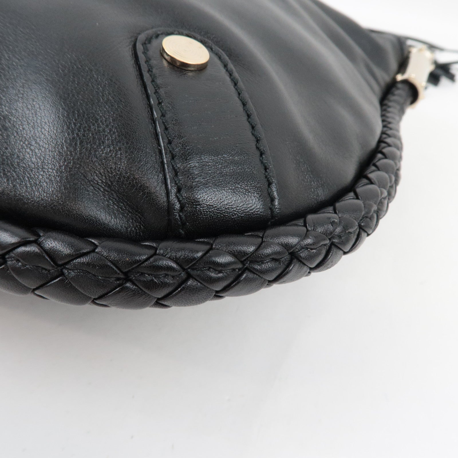 GUCCI Interlocking G One-Shoulder Bag Leather Black 167732