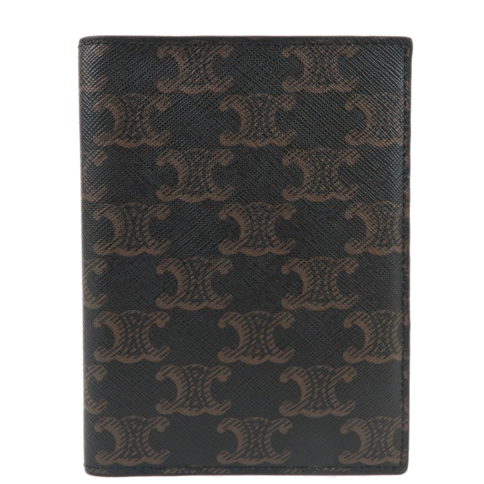 CELINE Triomphe Passport Cover PVC Black 78901