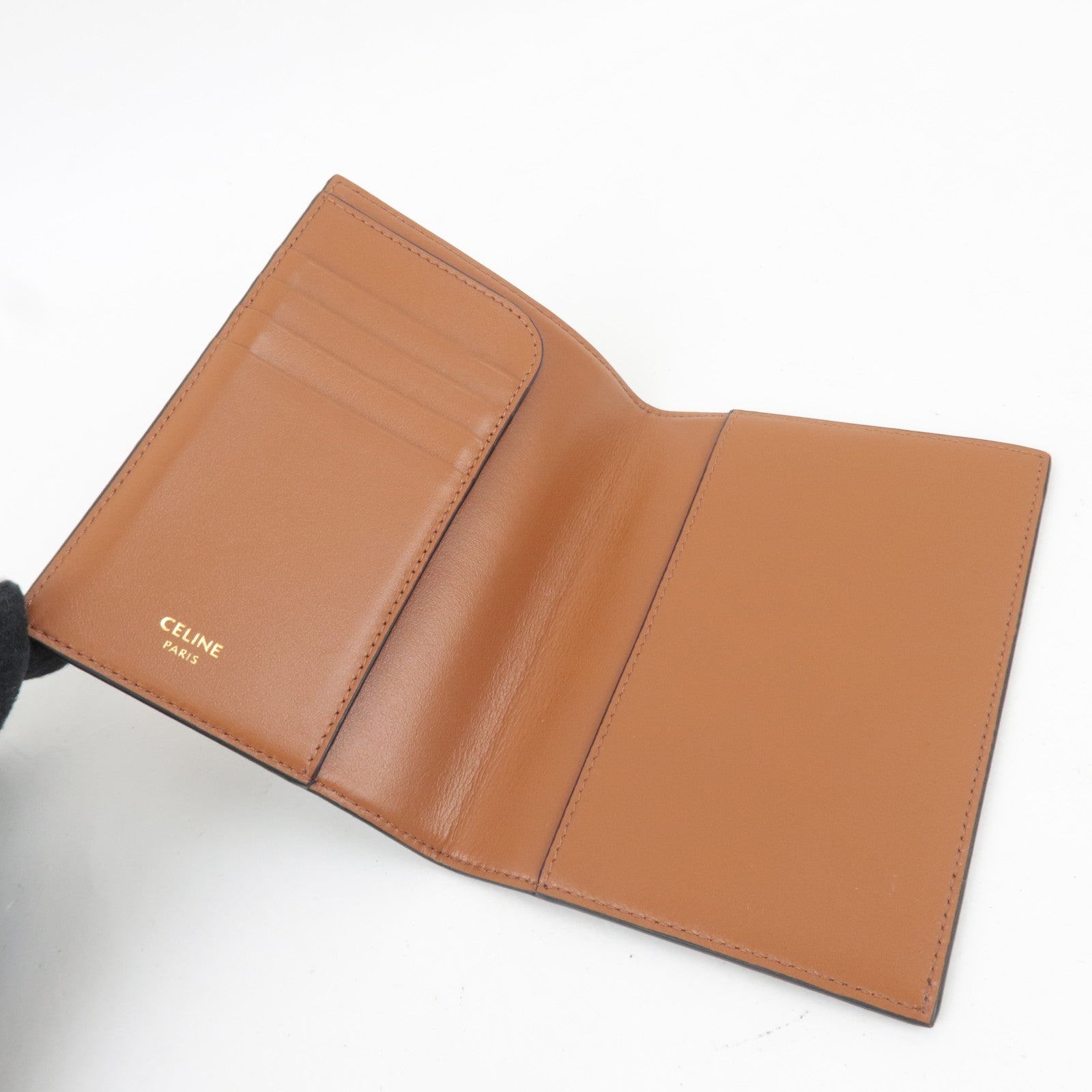 CELINE Triomphe Passport Cover PVC Black