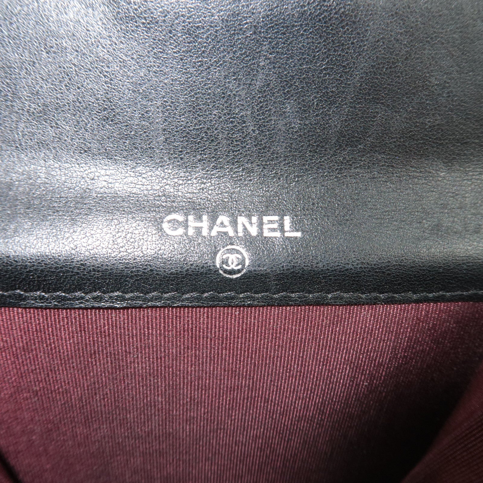 CHANEL Matelasse Card Case Lambskin Black Silver HDW 13736834 *Box, G card