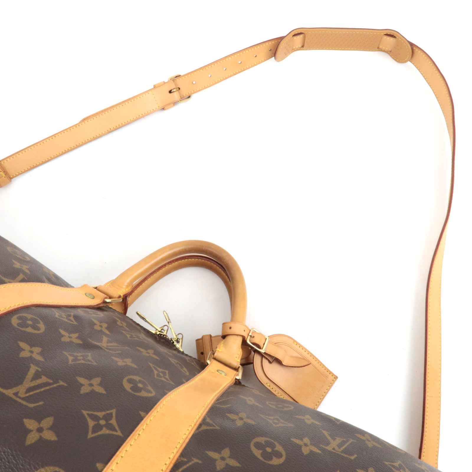 Louis Vuitton Monogram Keepall Bandouliere 55 Travel Bag M41414 MB0011 *Strap, Name tag, Poignet