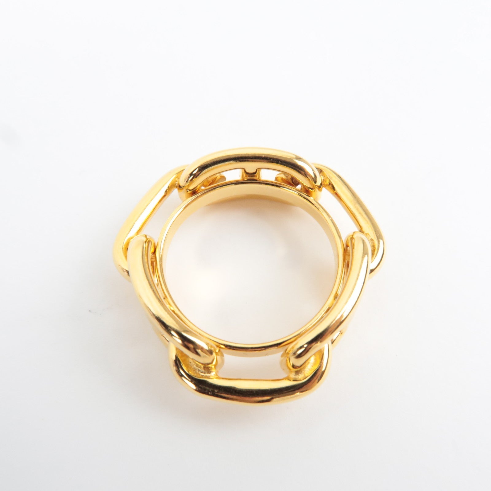 HERMES Chaine D'Ancre Scarf Ring Metal Gold *Box